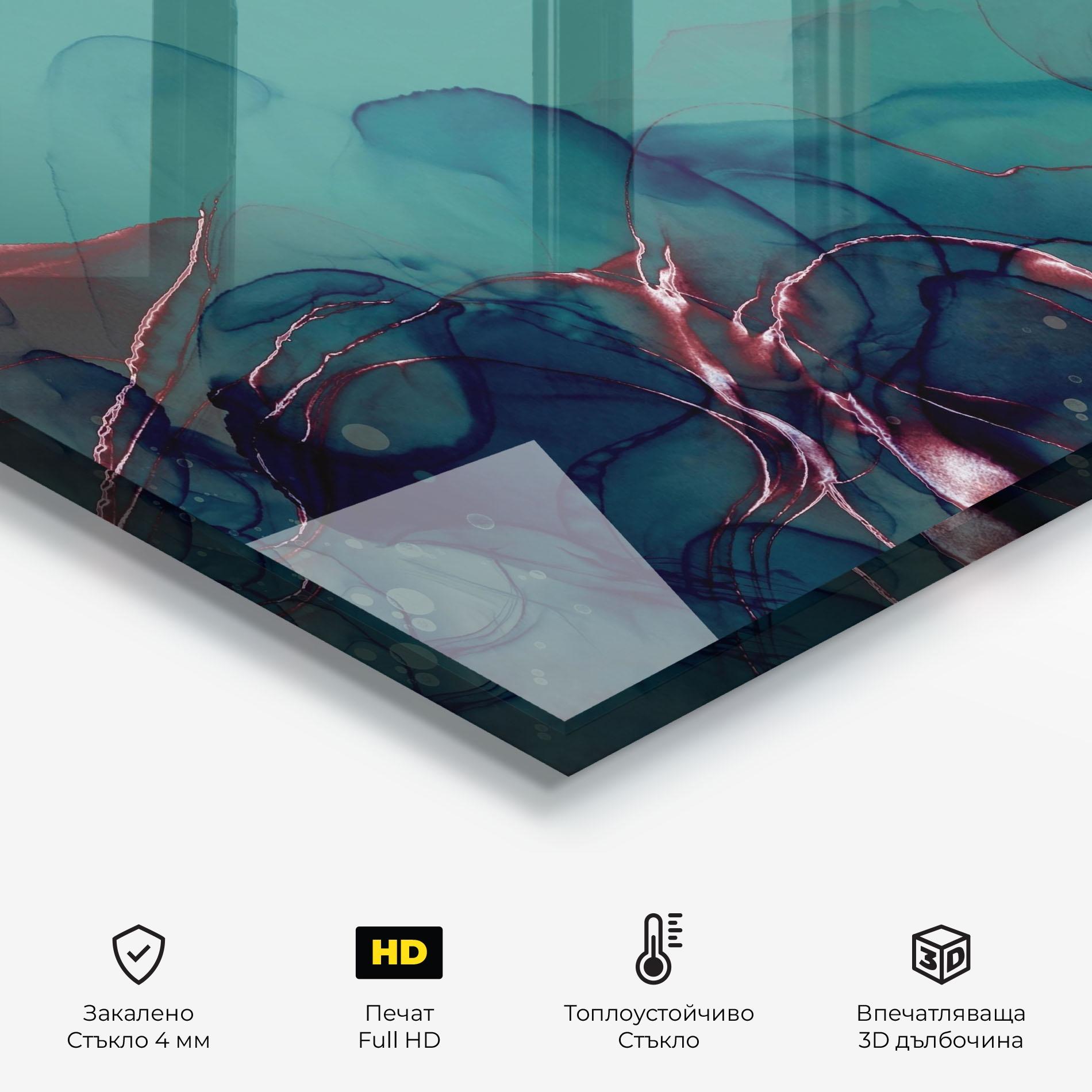 Стъклен панел за кухня Darkish Abstract mockup 2