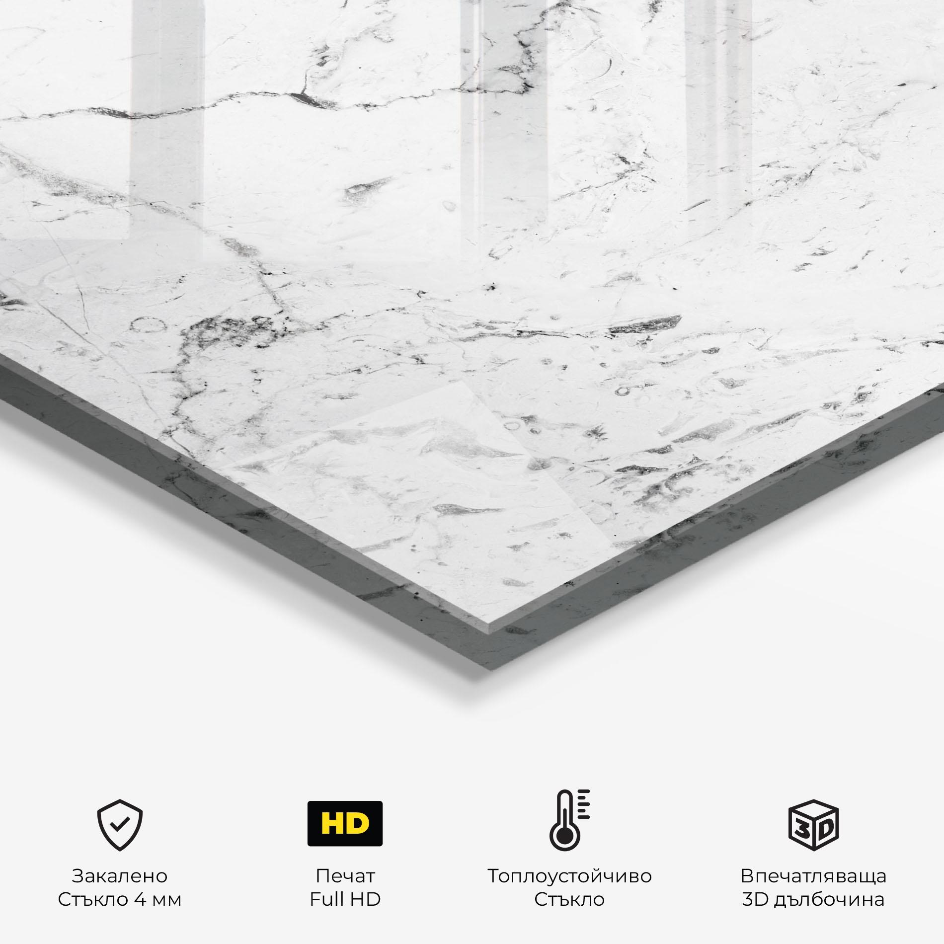 Стъклен панел за кухня Light Green Dark Lines mockup 2