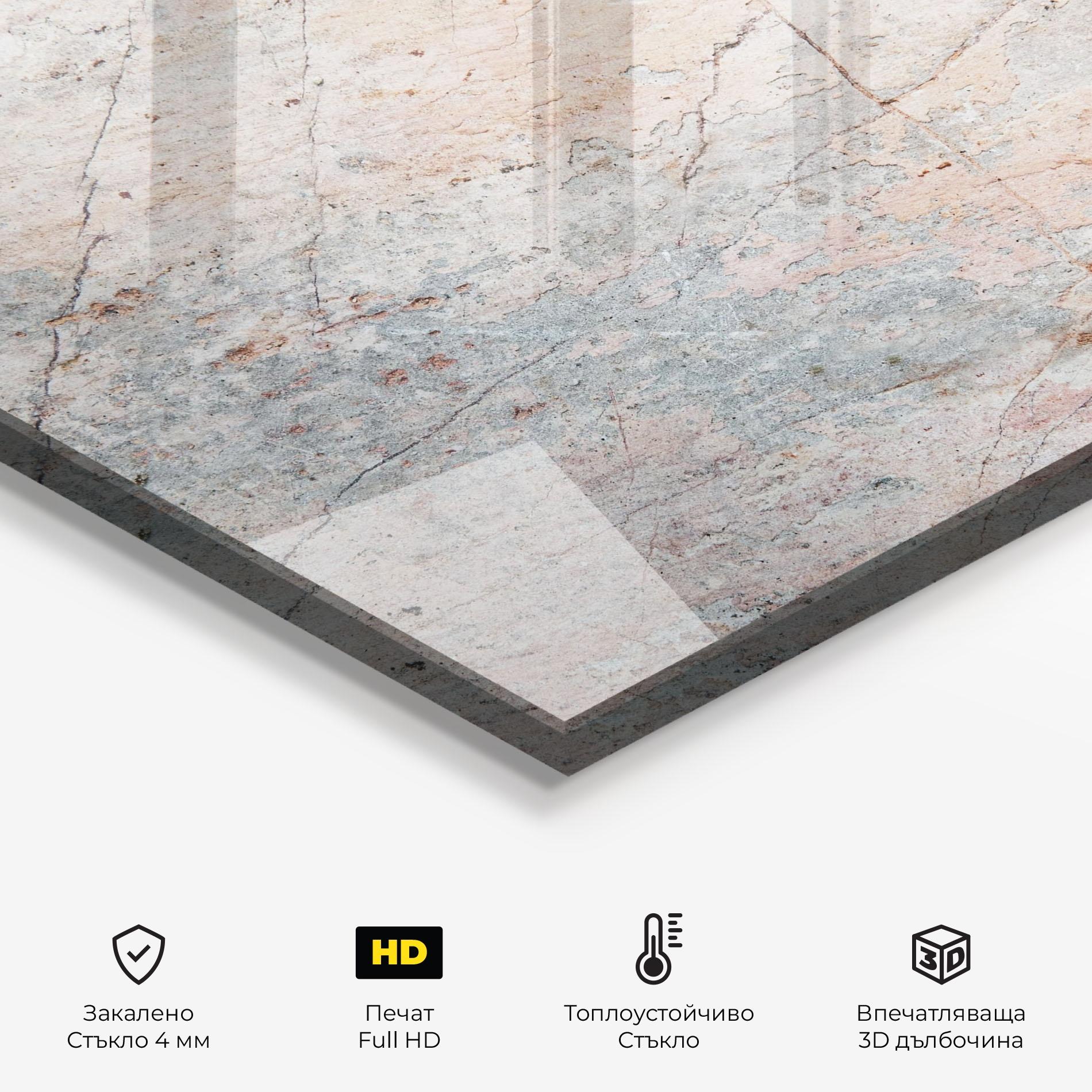 Стъклен панел за кухня Light Pink Grey mockup 2