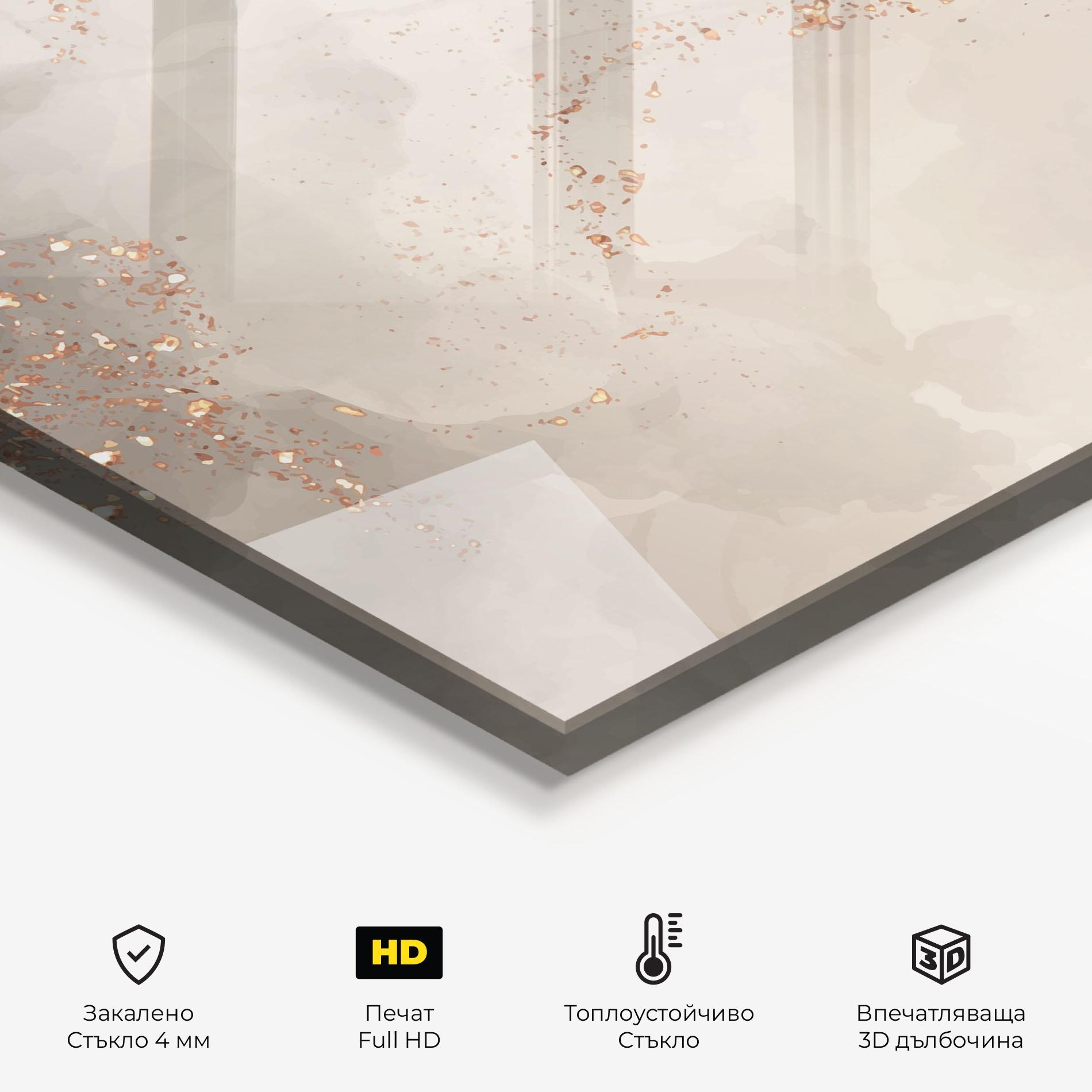 Стъклен панел за кухня Pink Grey Marble 01 mockup 2