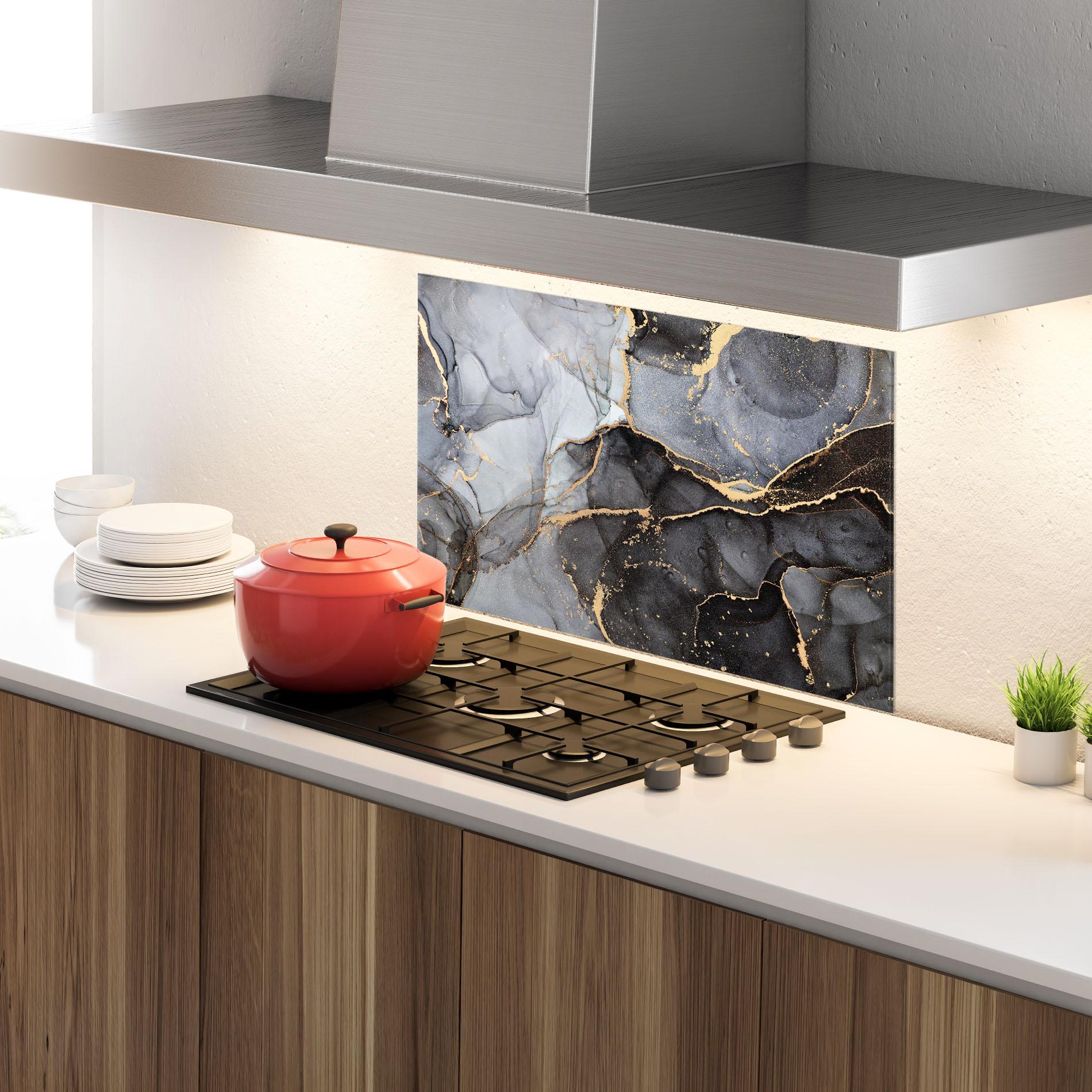 Стъклен панел за кухня Abstract Marble mockup 4