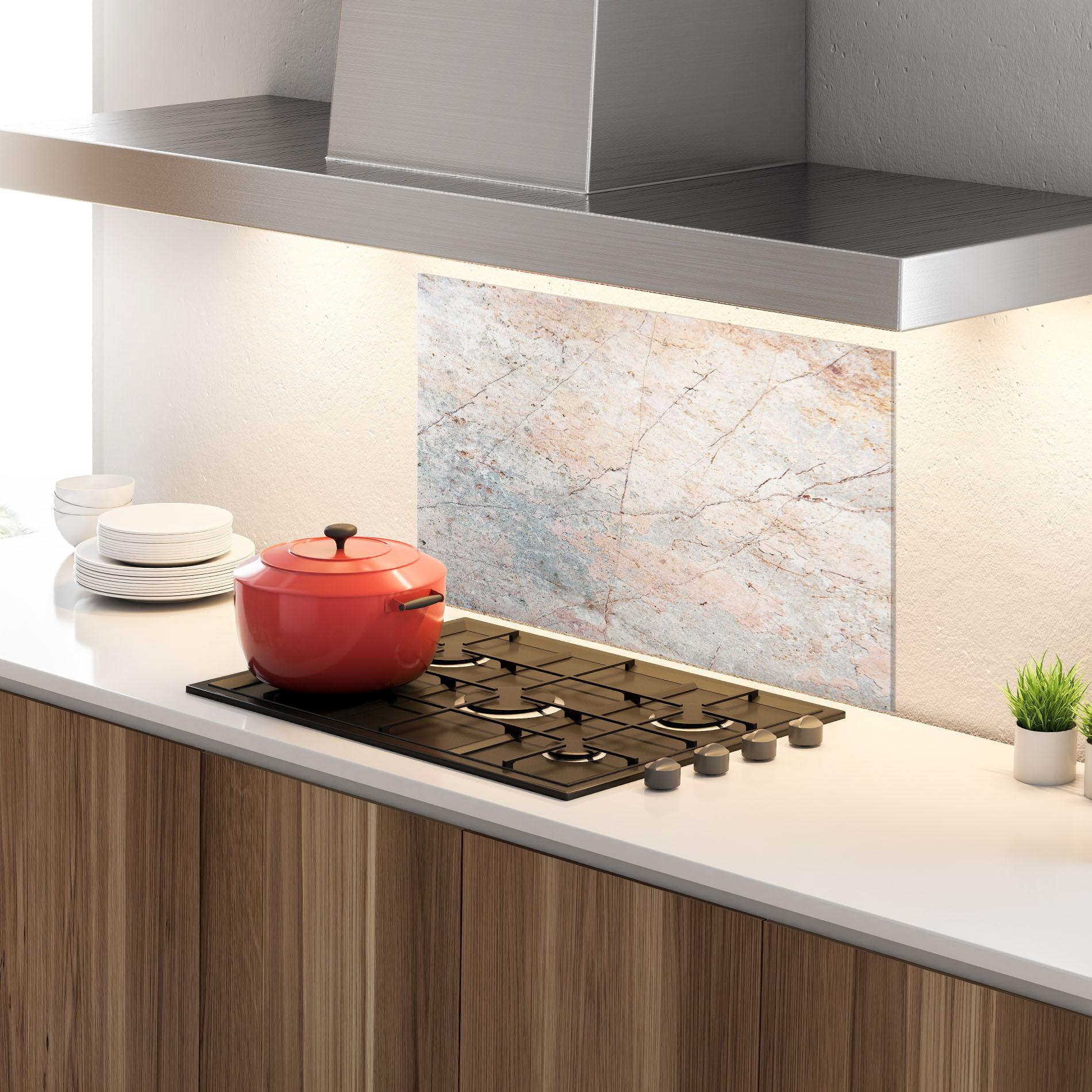 Стъклен панел за кухня Light Pink Grey mockup 4