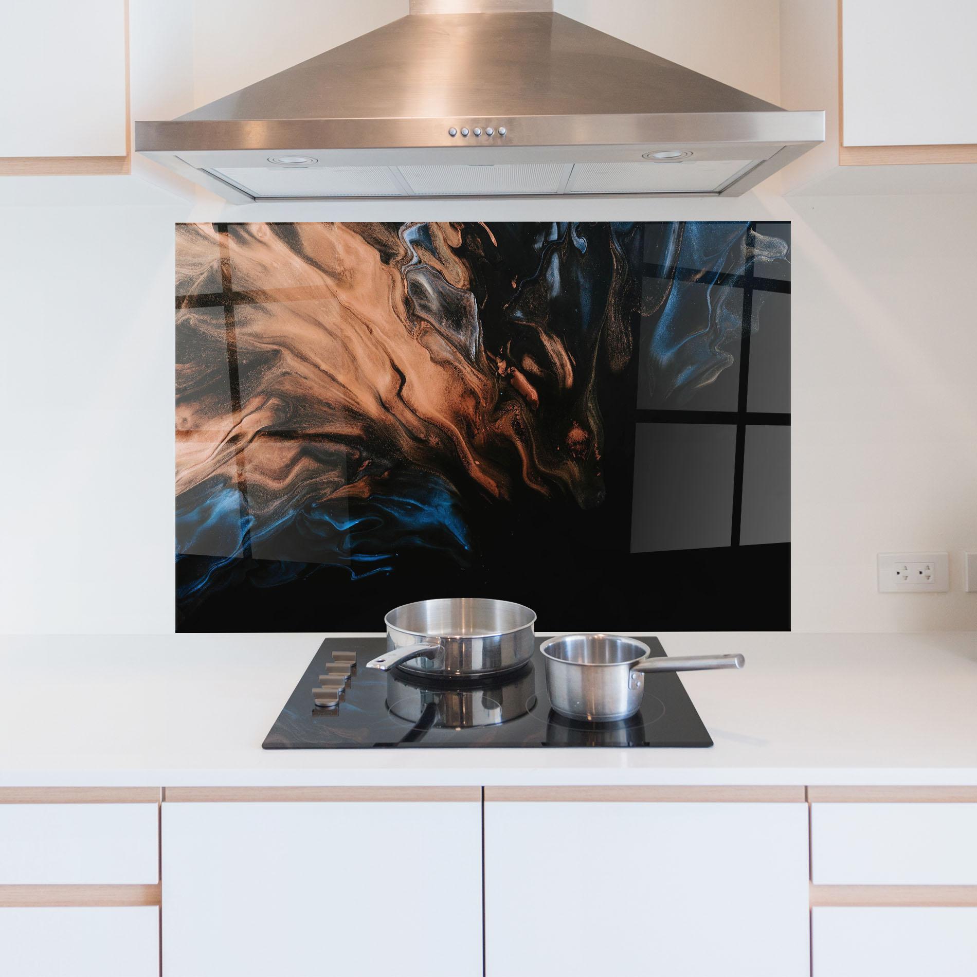 Стъклен панел за кухня Dark Flame Abstract mockup 5