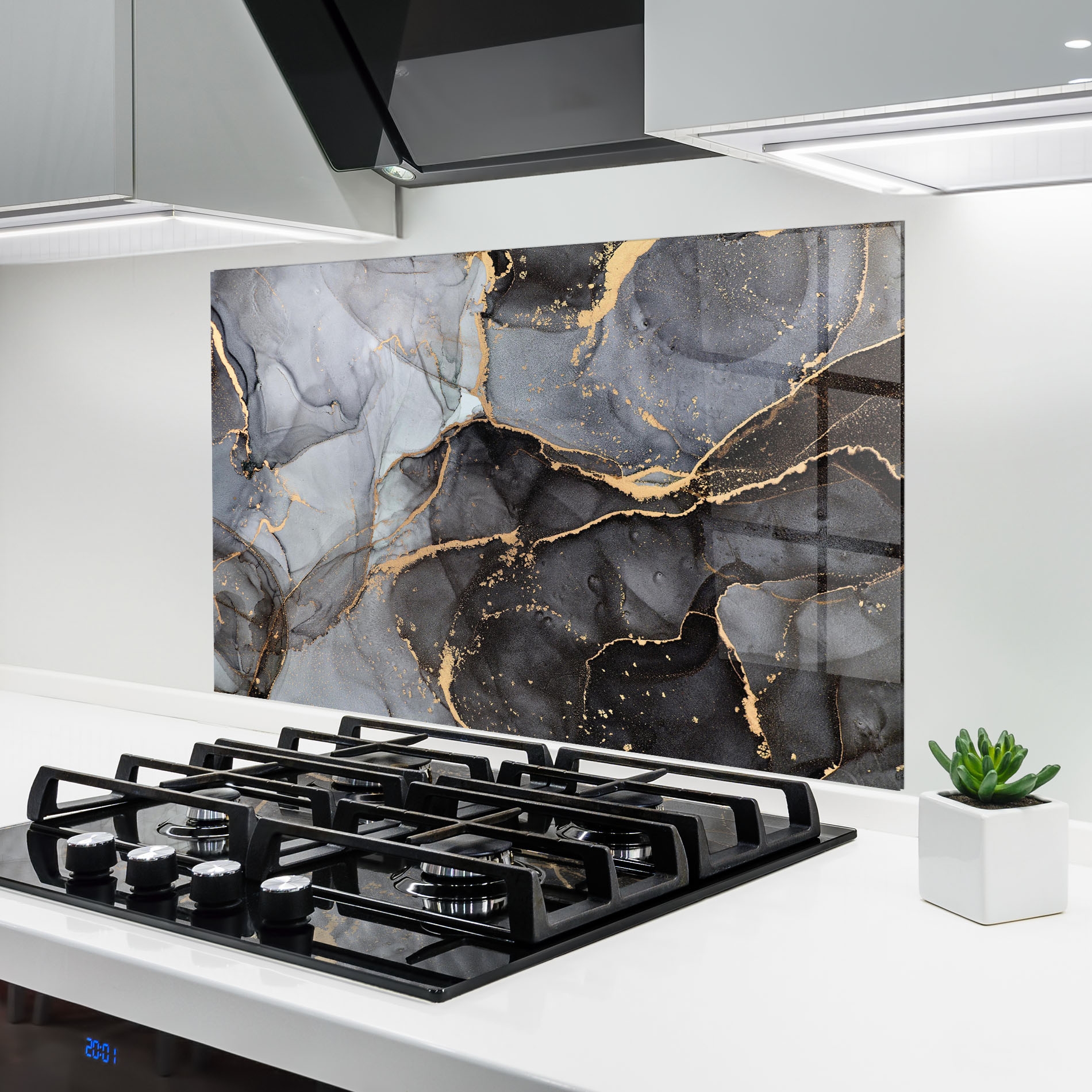Стъклен панел за кухня Abstract Marble с абстрактен мраморен дизайн