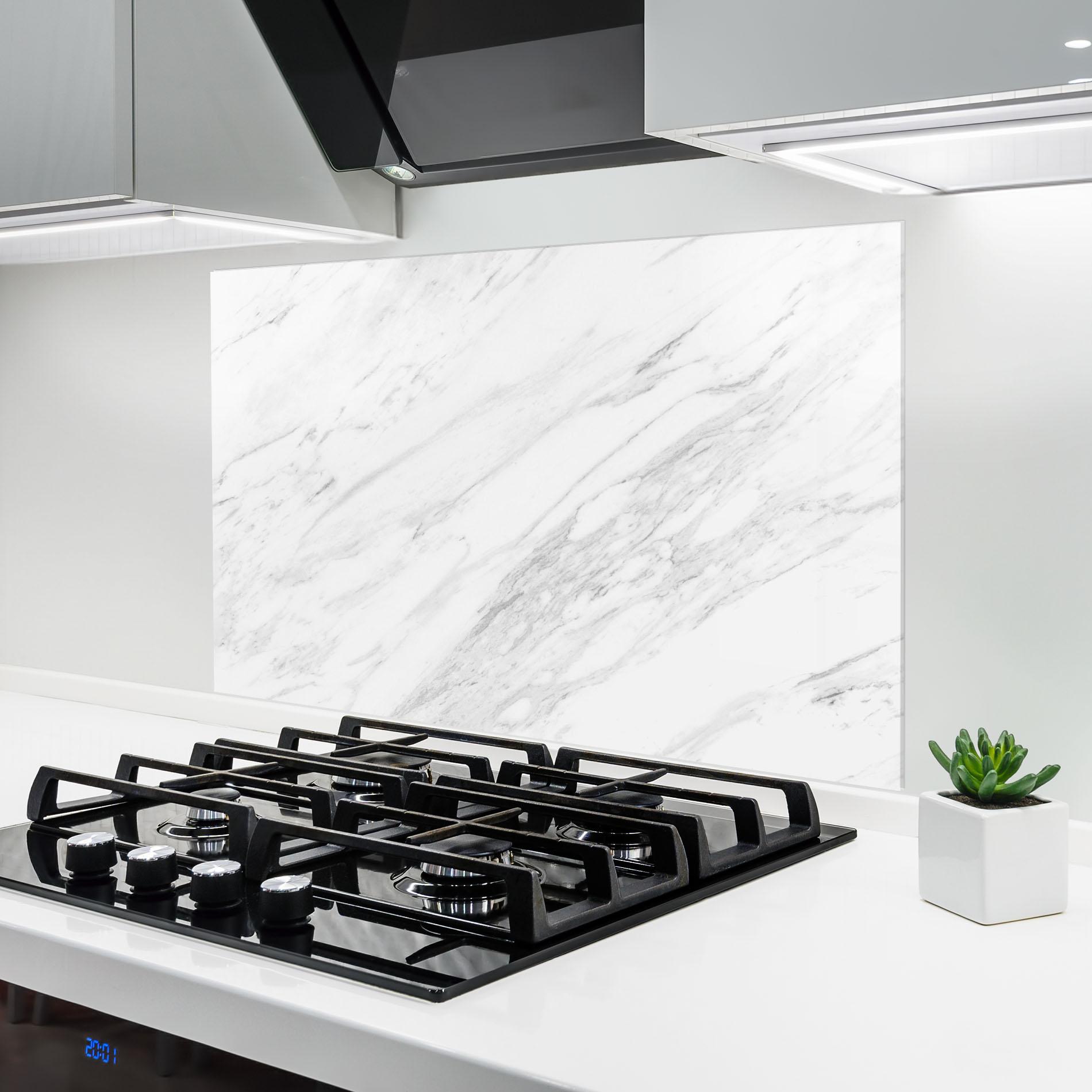 Стъклен панел за кухня Light Grey Marble mockup 6