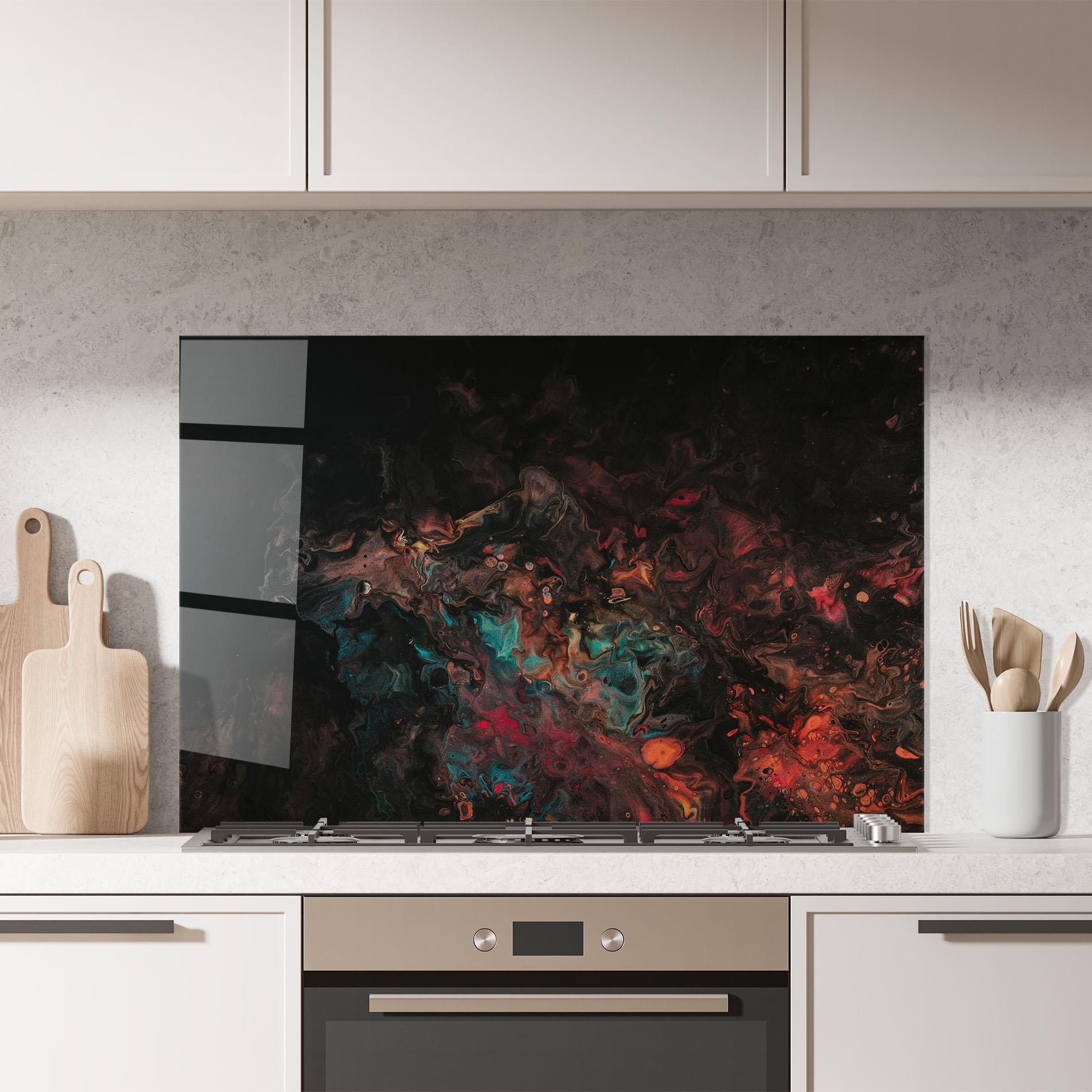 Стъклен панел за кухня Dark Abstract mockup 7