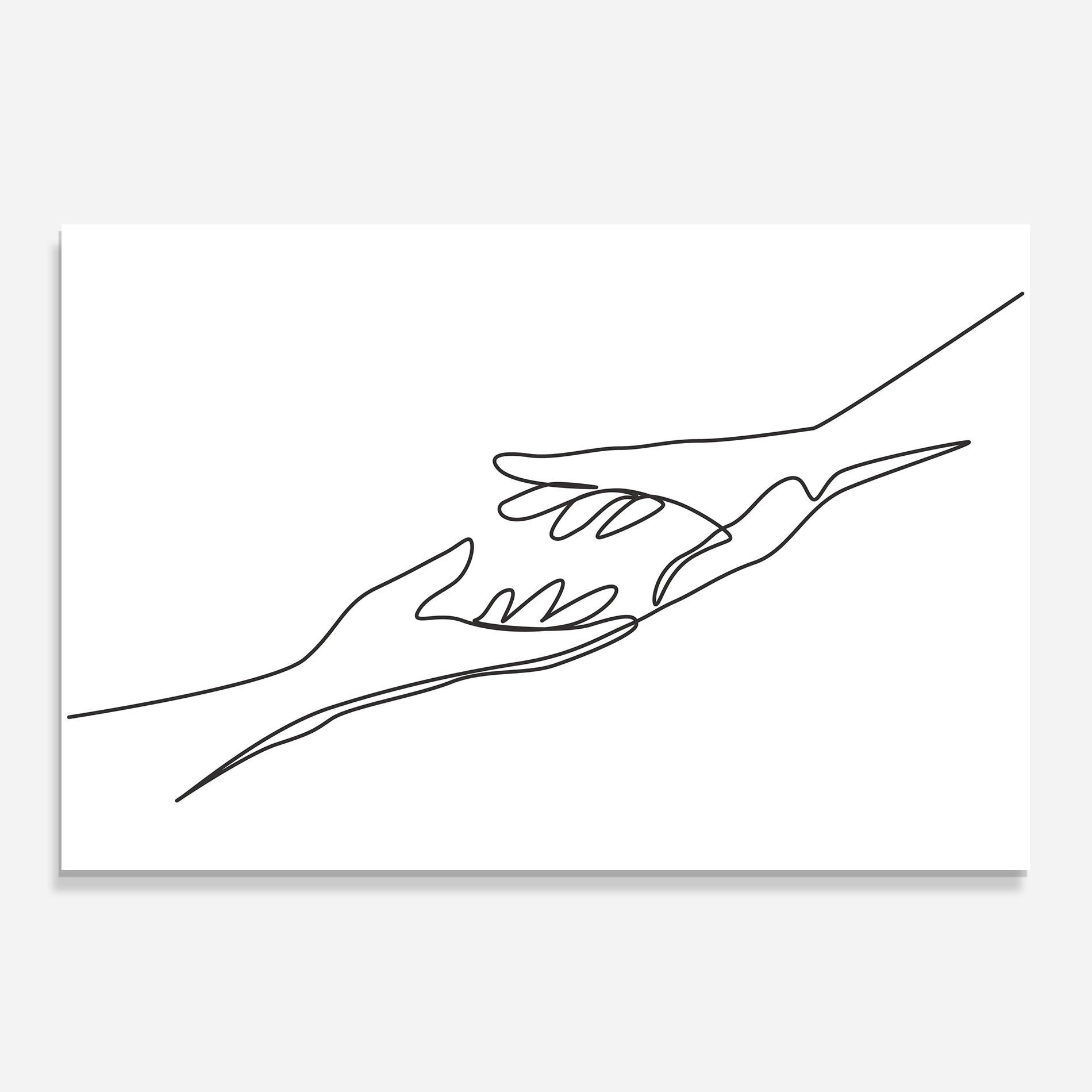 Стъклен панел за кухня Hands Reaching mockup 0