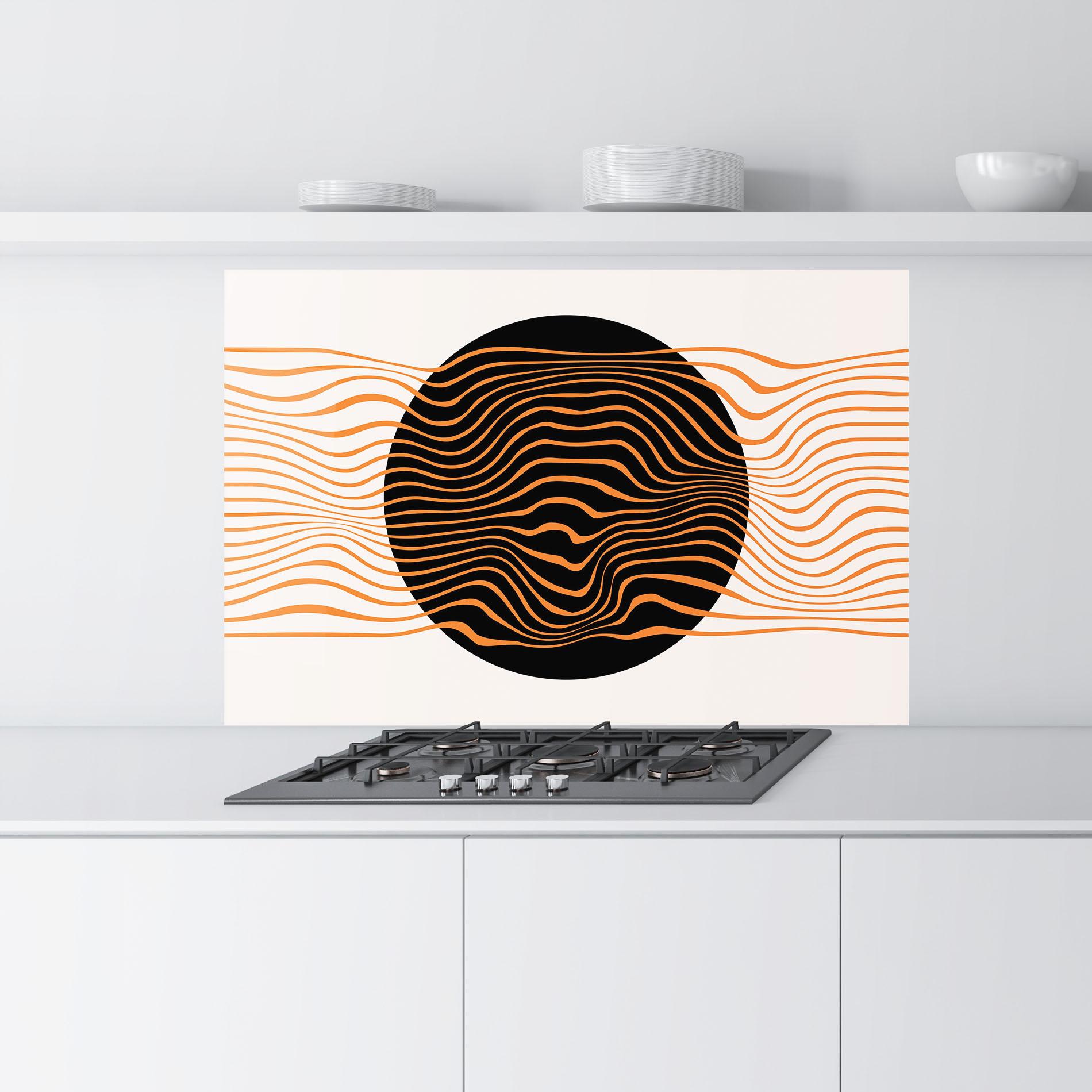 Стъклен панел за кухня Black Circle mockup 9