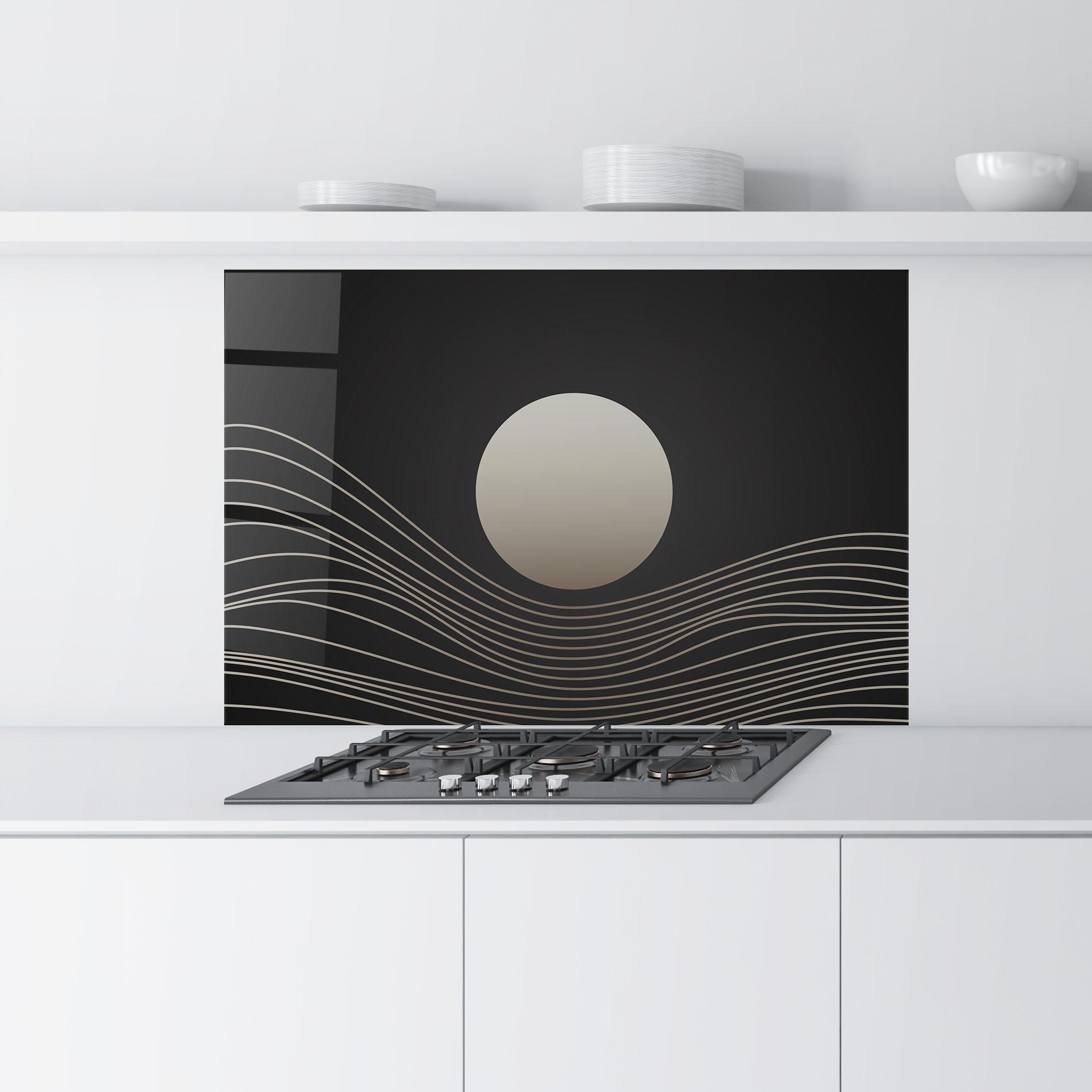 Стъклен панел за кухня Grey Moon mockup 9