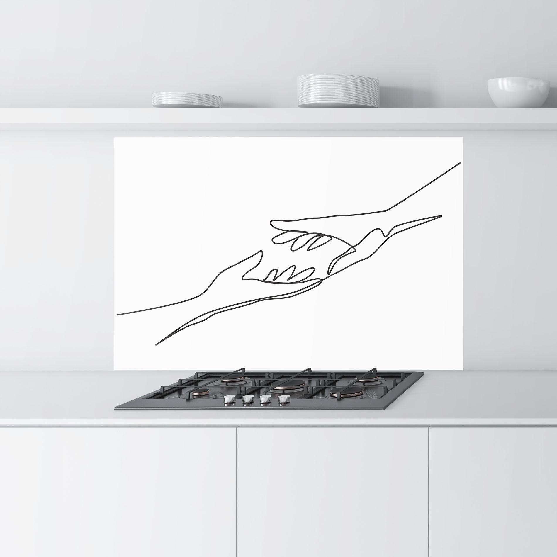Стъклен панел за кухня Hands Reaching mockup 9