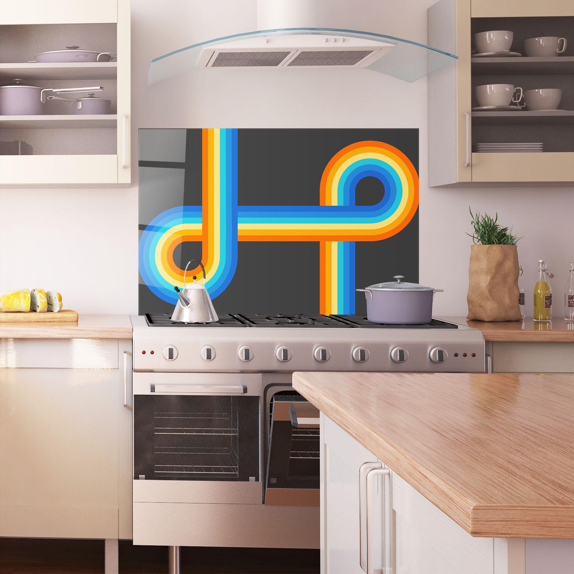 Стъклен панел за кухня Vintage Ranbow mockup 1