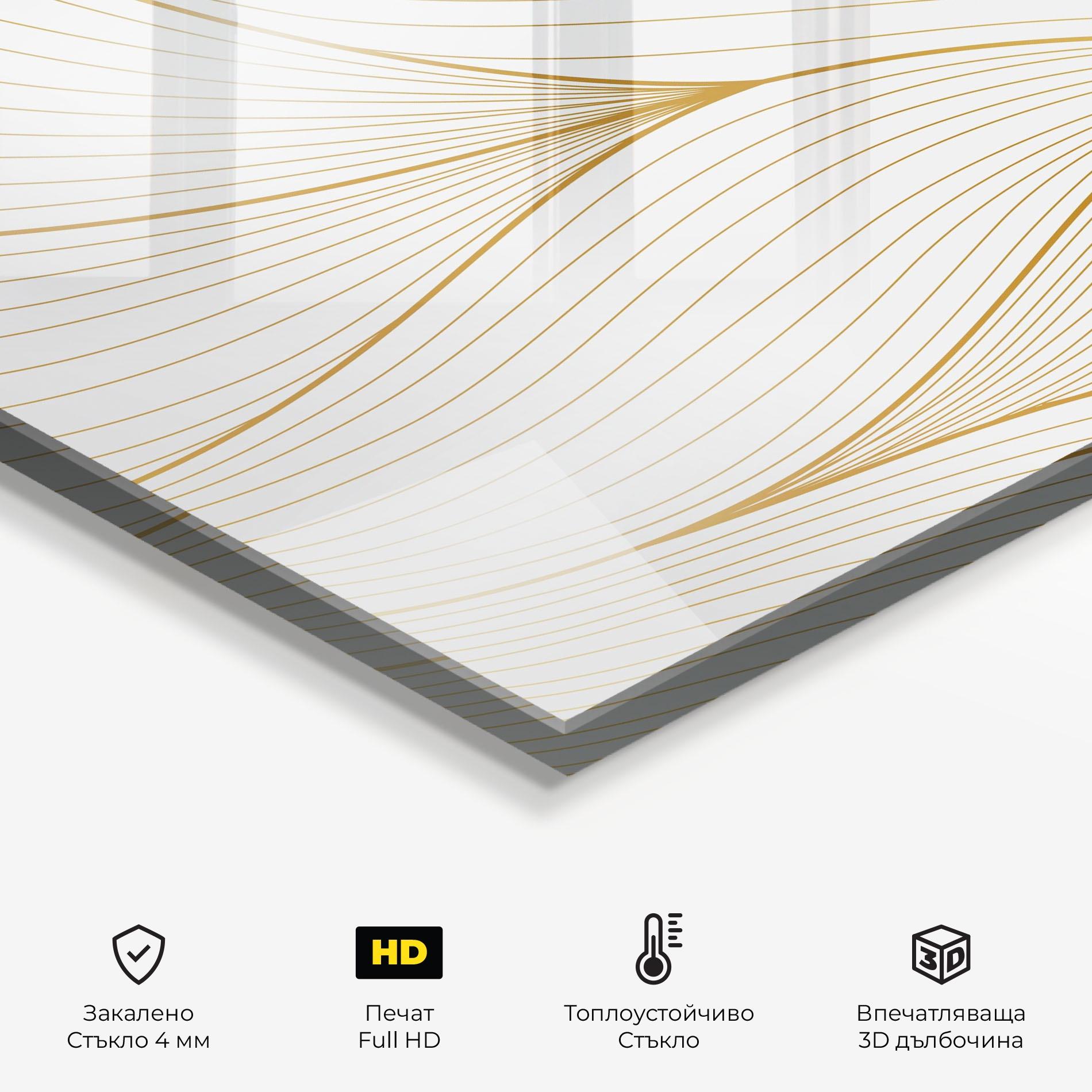Стъклен панел за кухня Gold Wave mockup 2