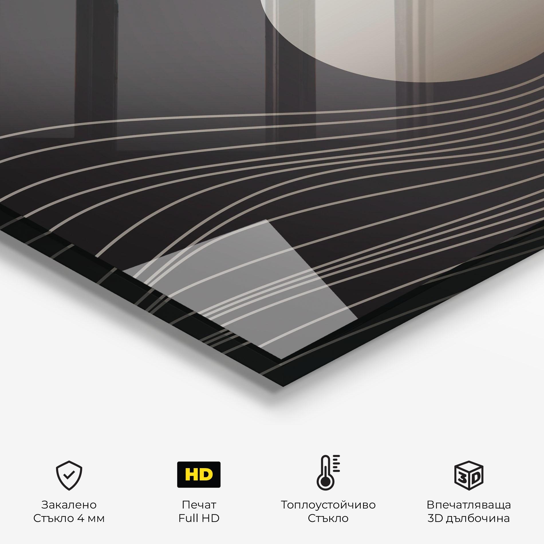 Стъклен панел за кухня Grey Moon mockup 2