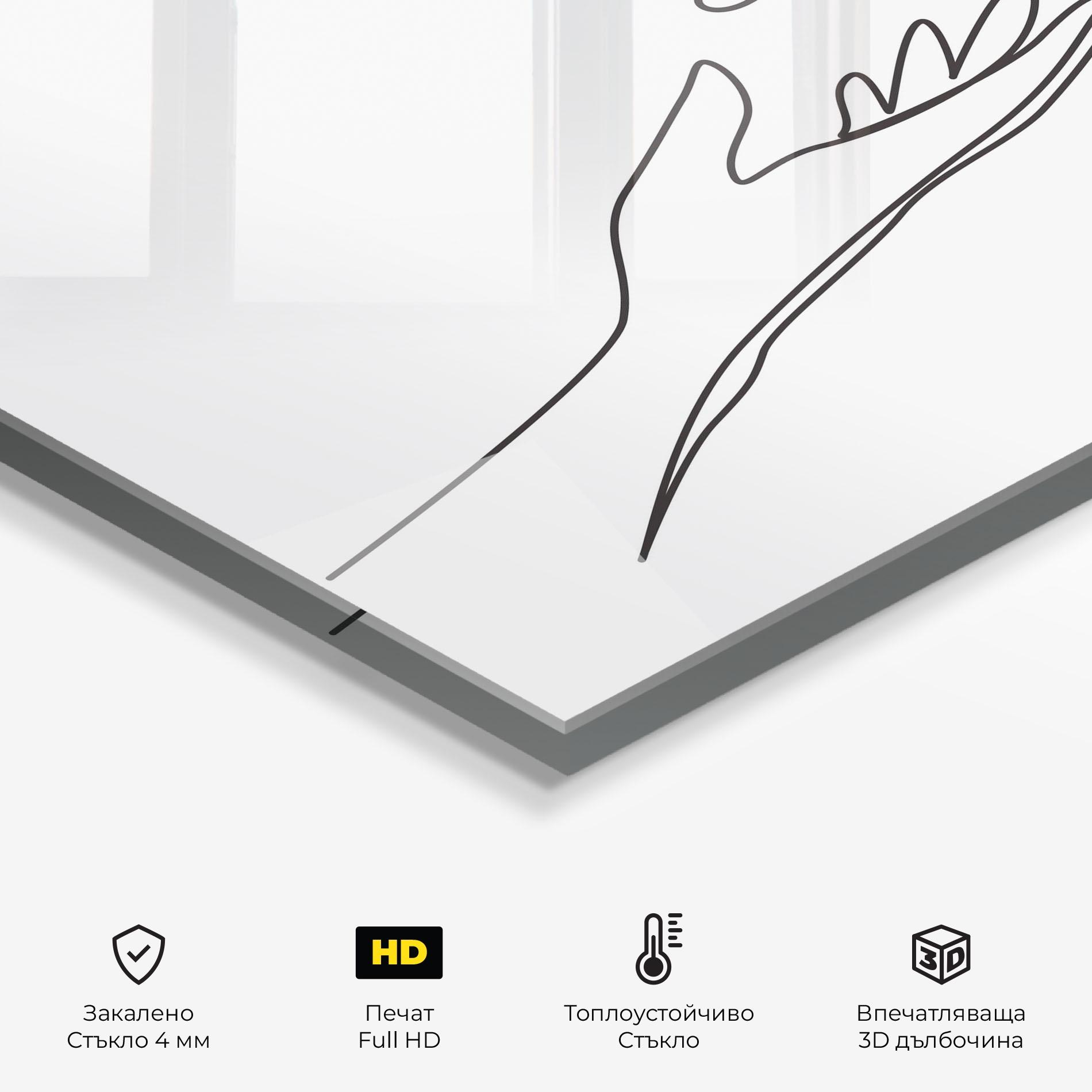 Стъклен панел за кухня Hands Reaching mockup 2