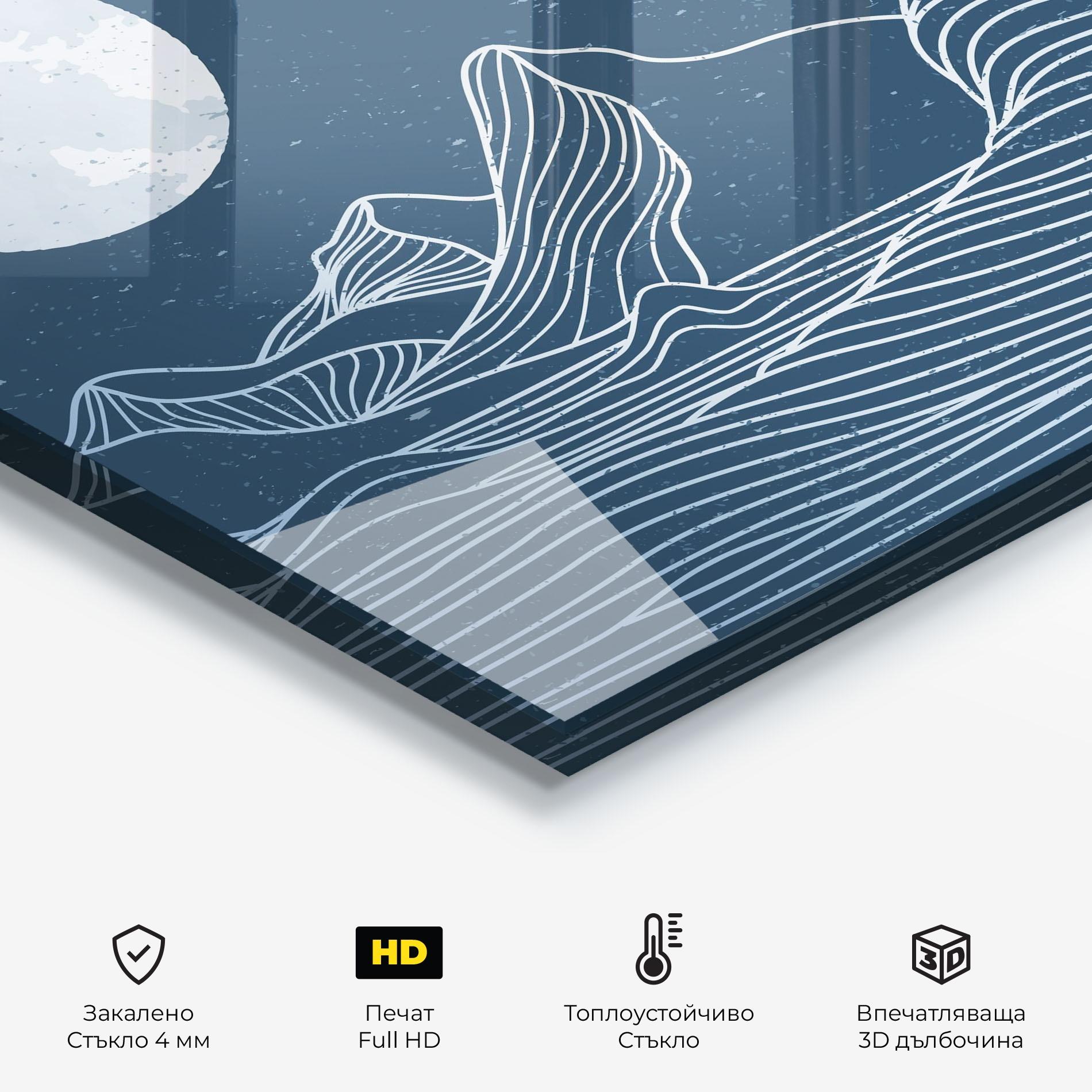 Стъклен панел за кухня Ocean Blue Wave mockup 2