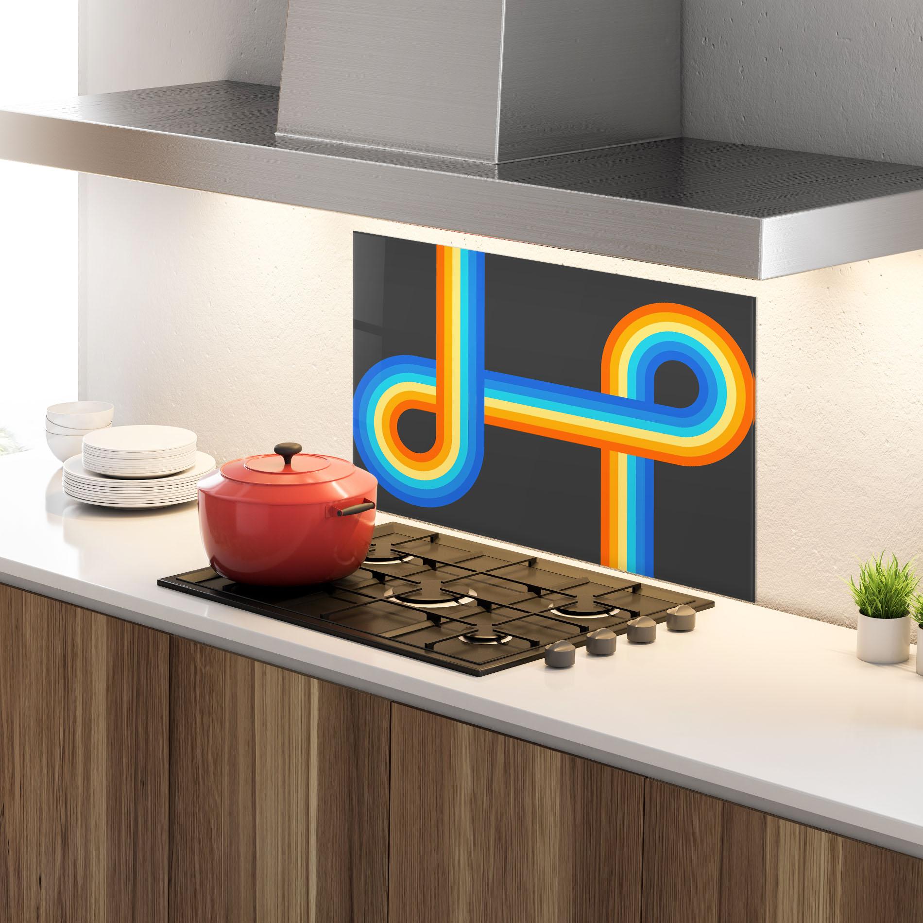 Стъклен панел за кухня Vintage Ranbow mockup 4