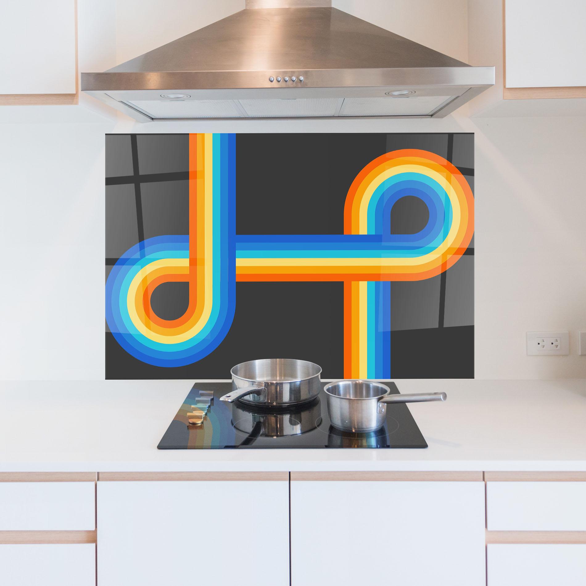 Стъклен панел за кухня Vintage Ranbow mockup 5