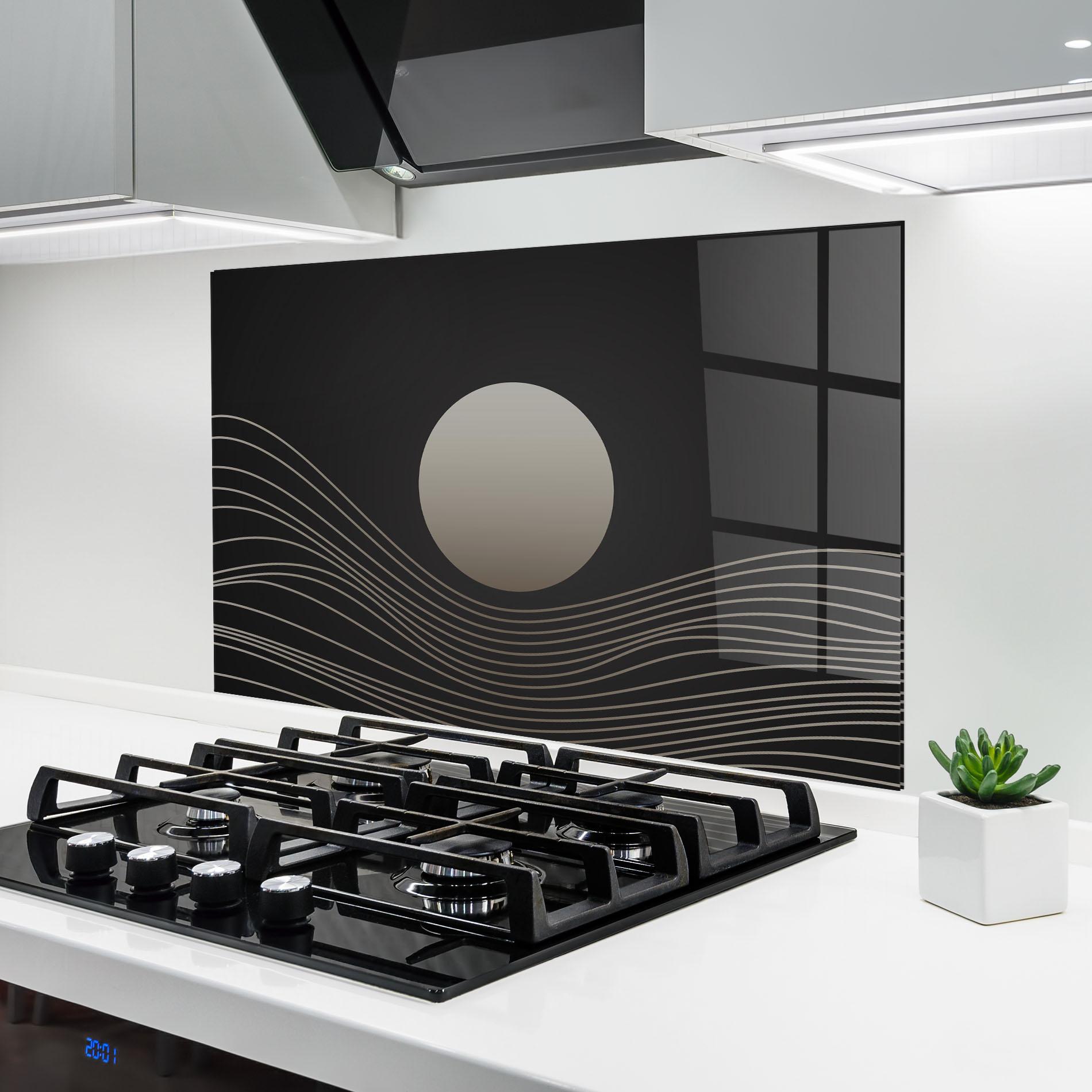 Стъклен панел за кухня Grey Moon mockup 6