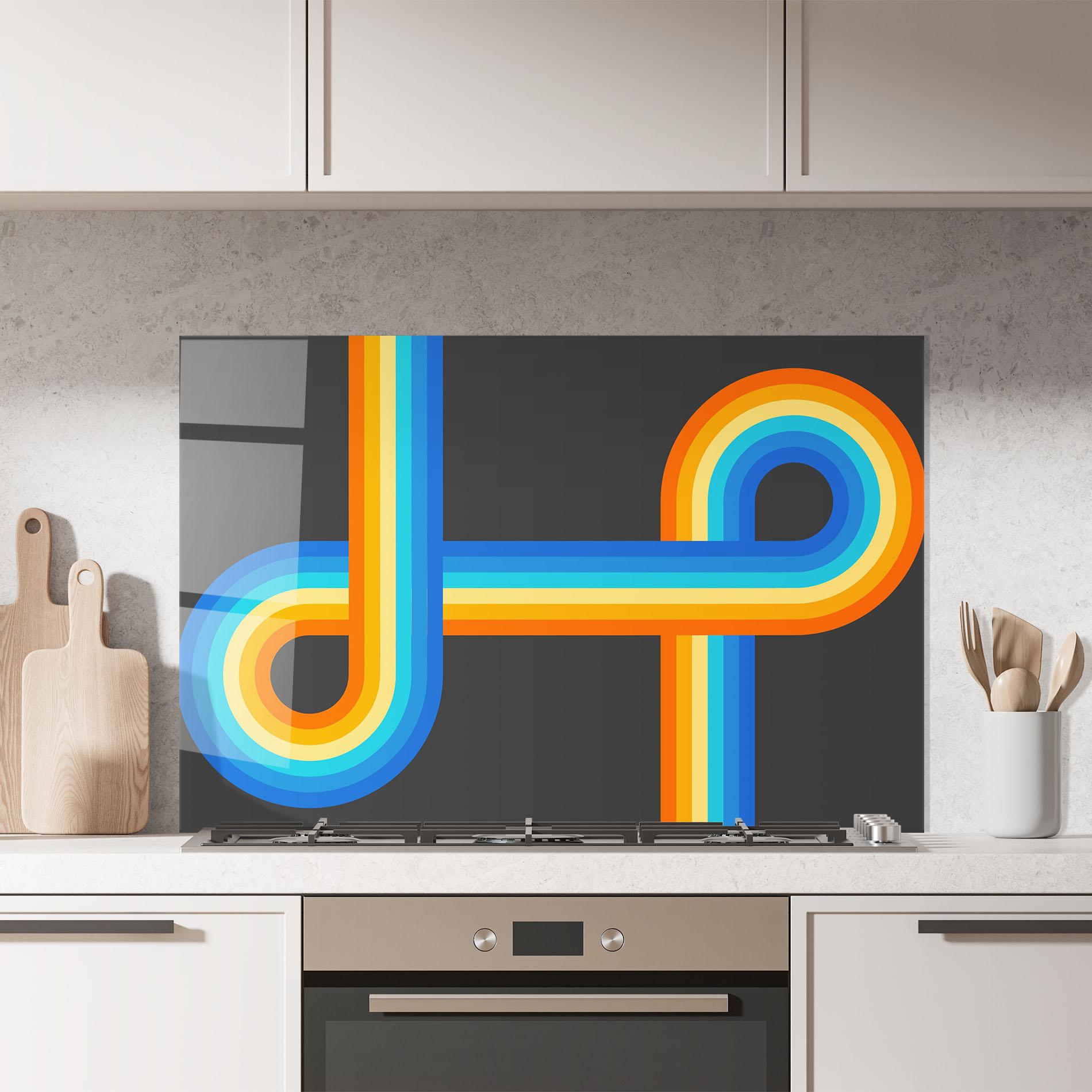 Стъклен панел за кухня Vintage Ranbow mockup 7