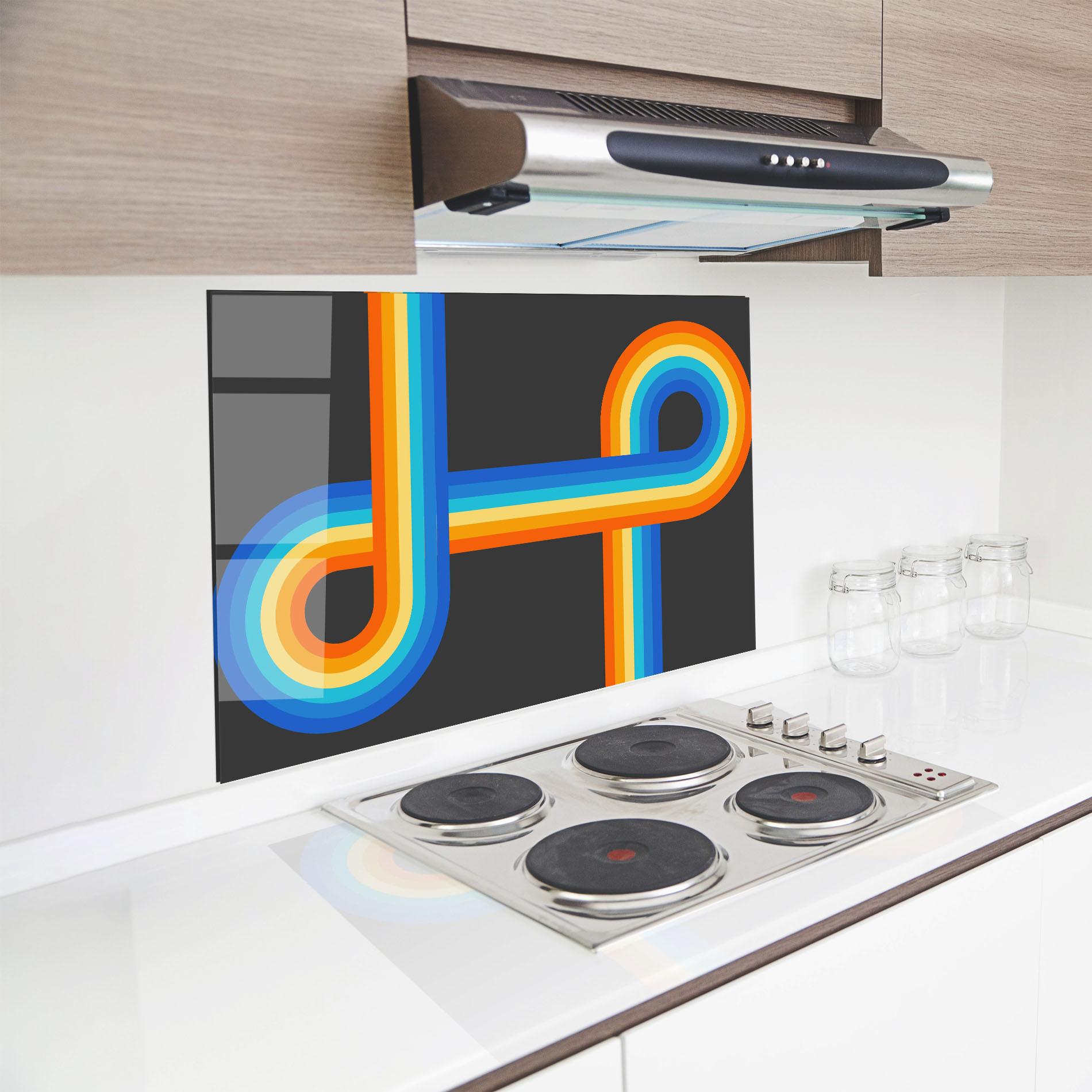 Стъклен панел за кухня Vintage Ranbow mockup 8