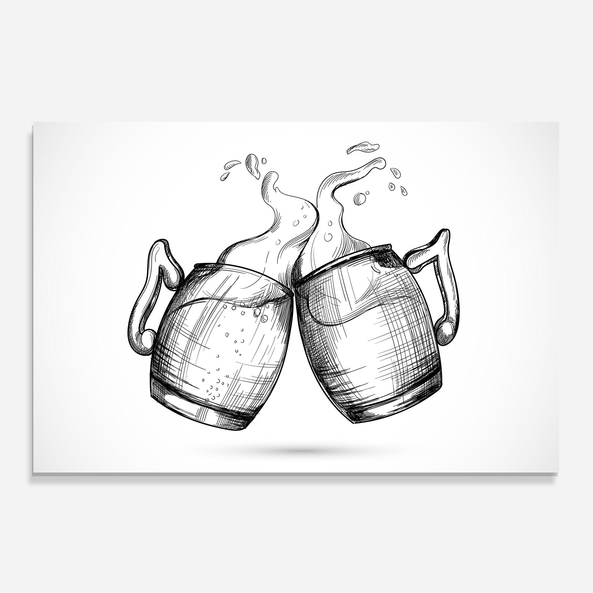 Стъклен панел за кухня Beer Clash mockup 0