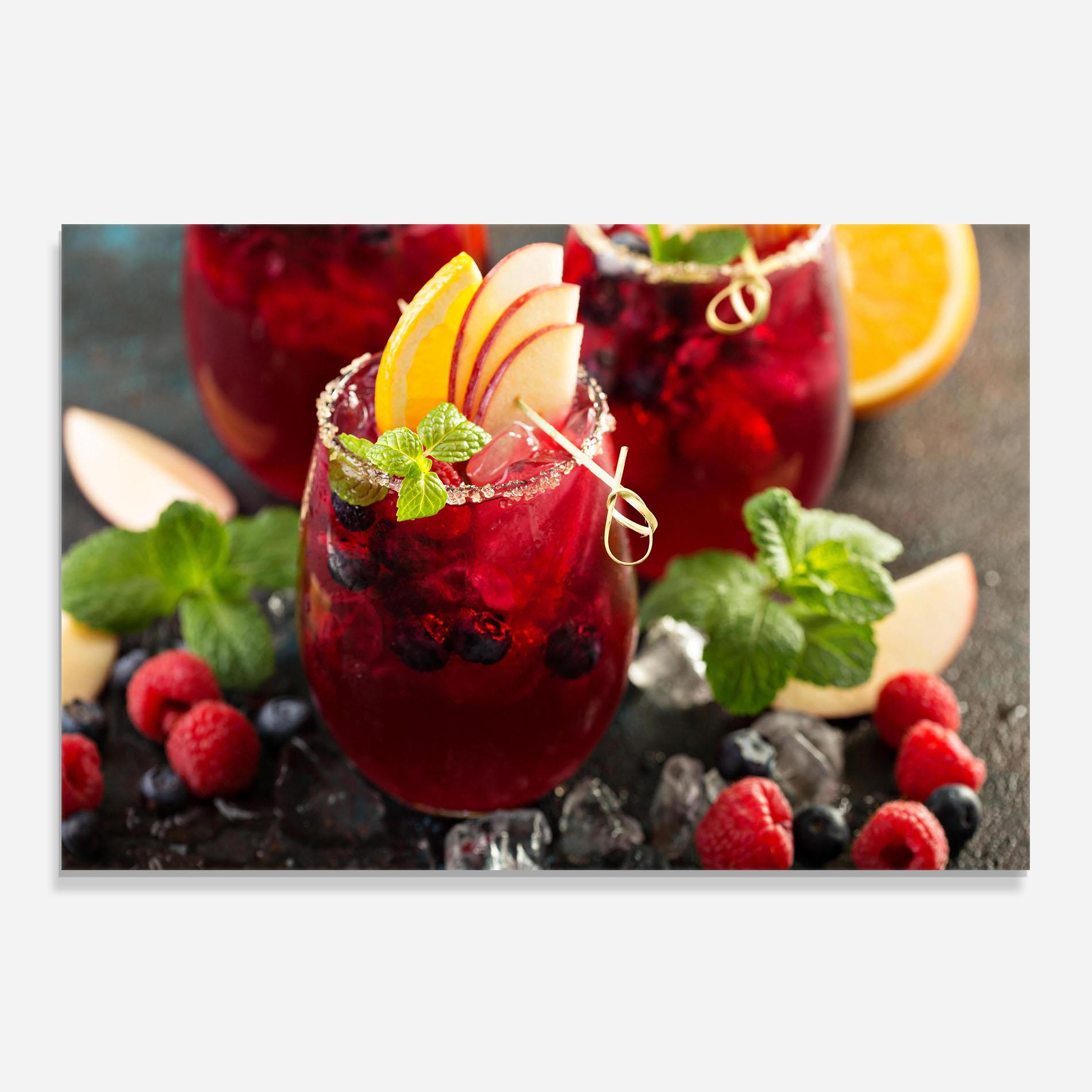 Стъклен панел за кухня Berry Drink mockup 0