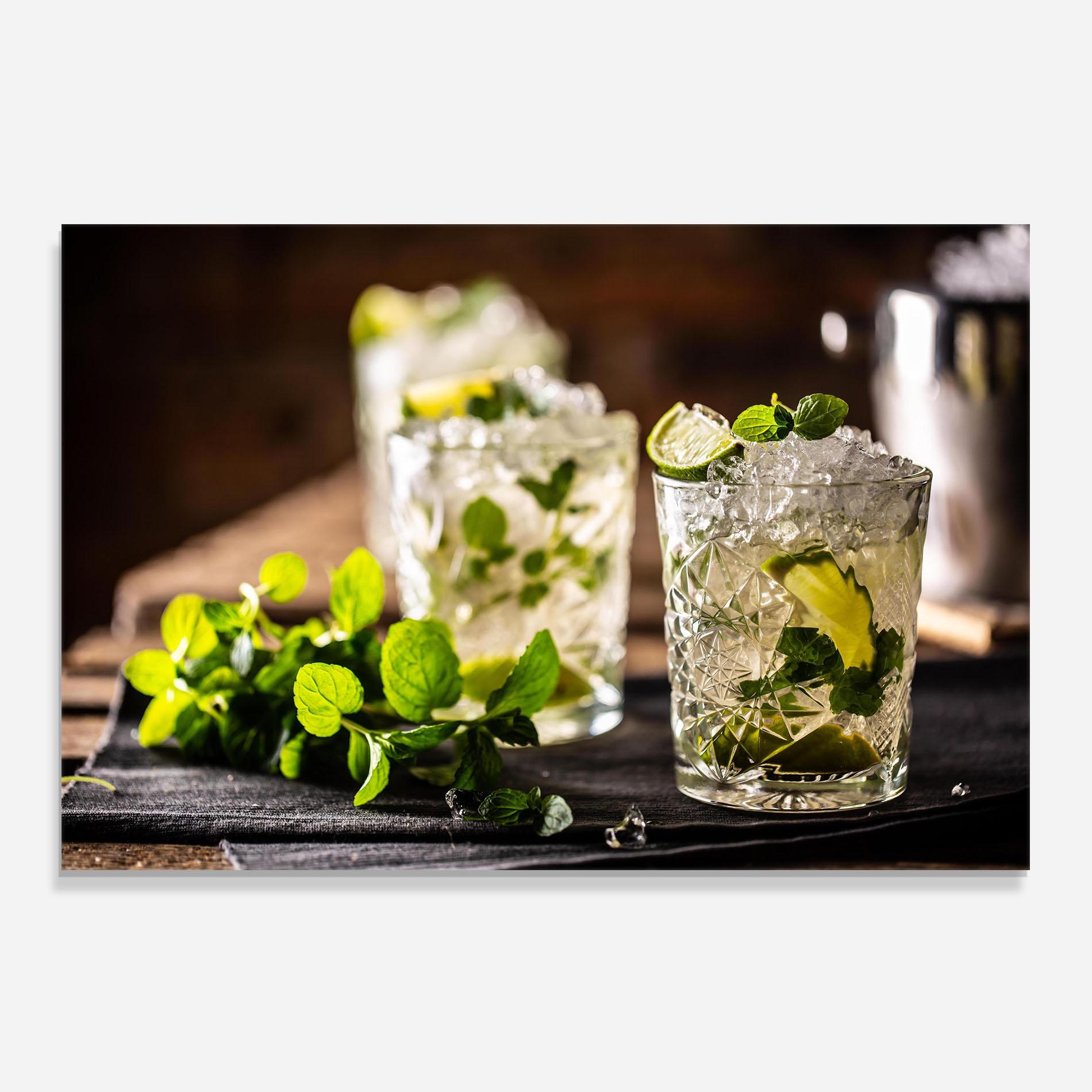 Стъклен панел за кухня Fresh Mint Lime mockup 0