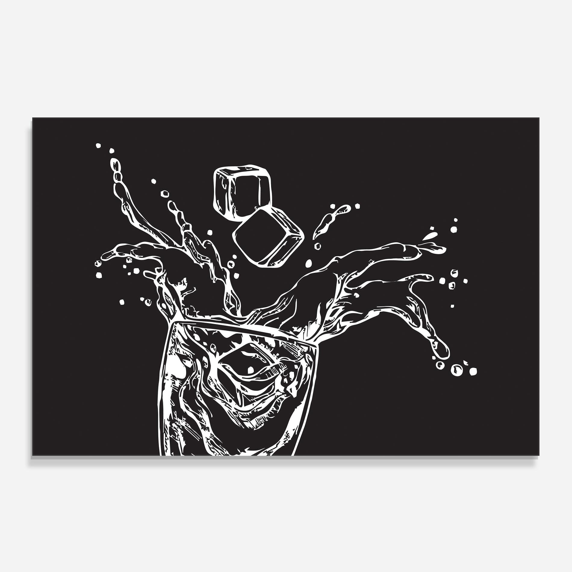 Стъклен панел за кухня Ice Splash Drink mockup 0