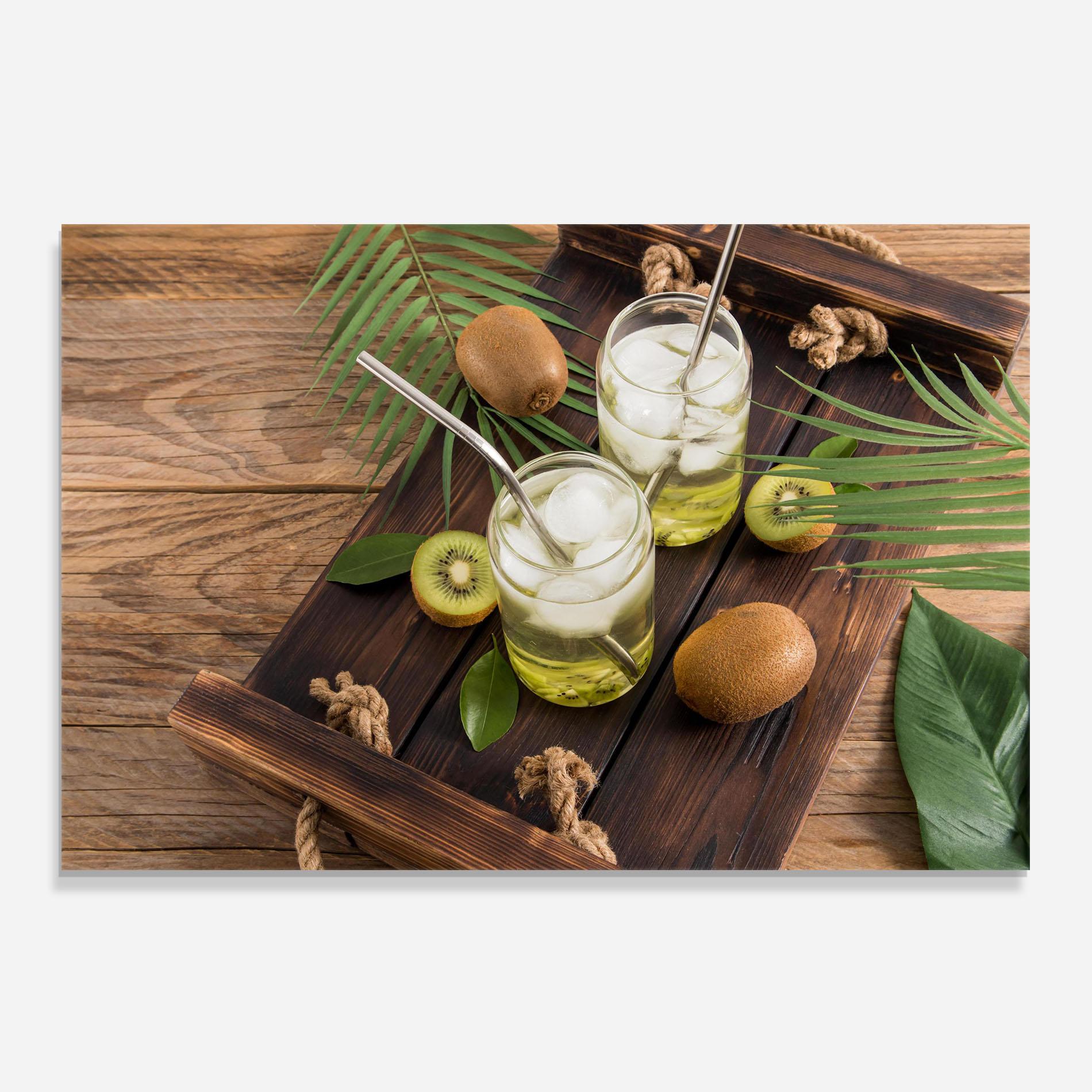 Стъклен панел за кухня Kiwi Drinks mockup 0