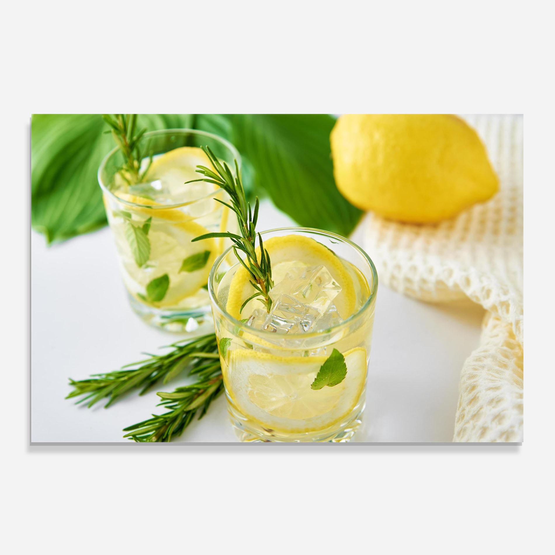 Стъклен панел за кухня Lemon Rosemary Drink mockup 0