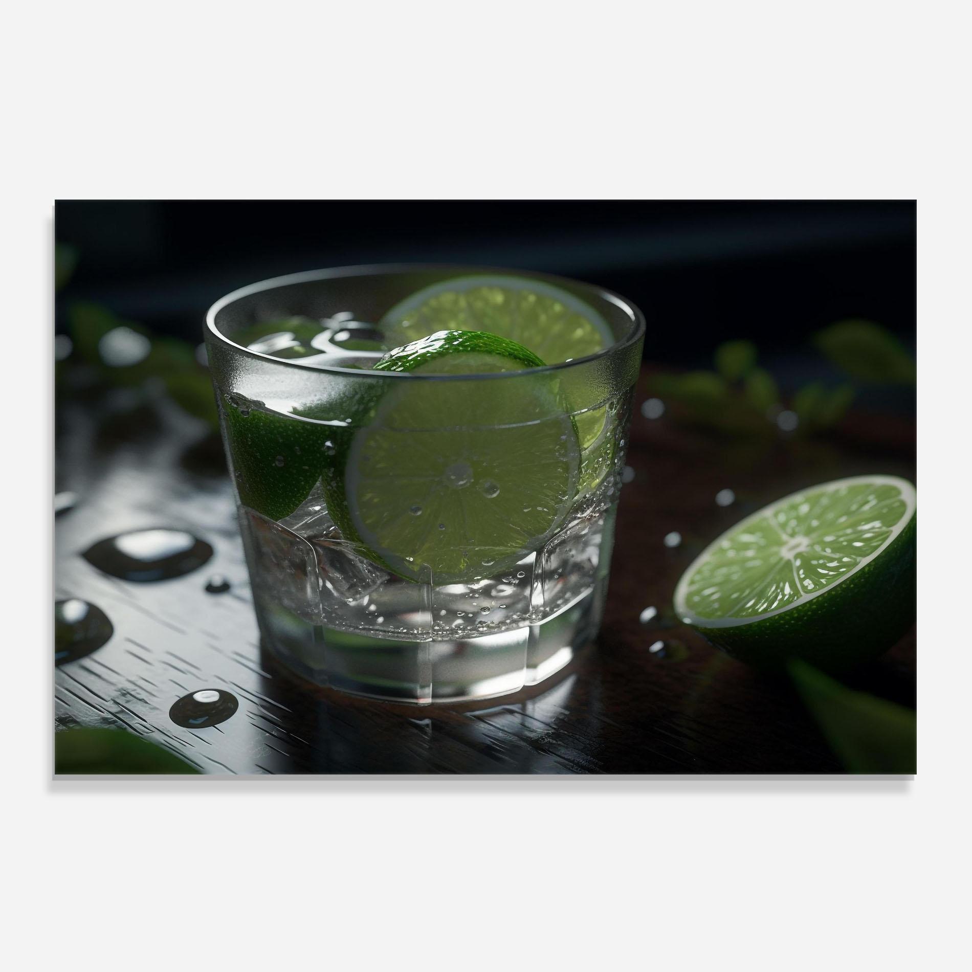 Стъклен панел за кухня Mojito Cocktail mockup 0