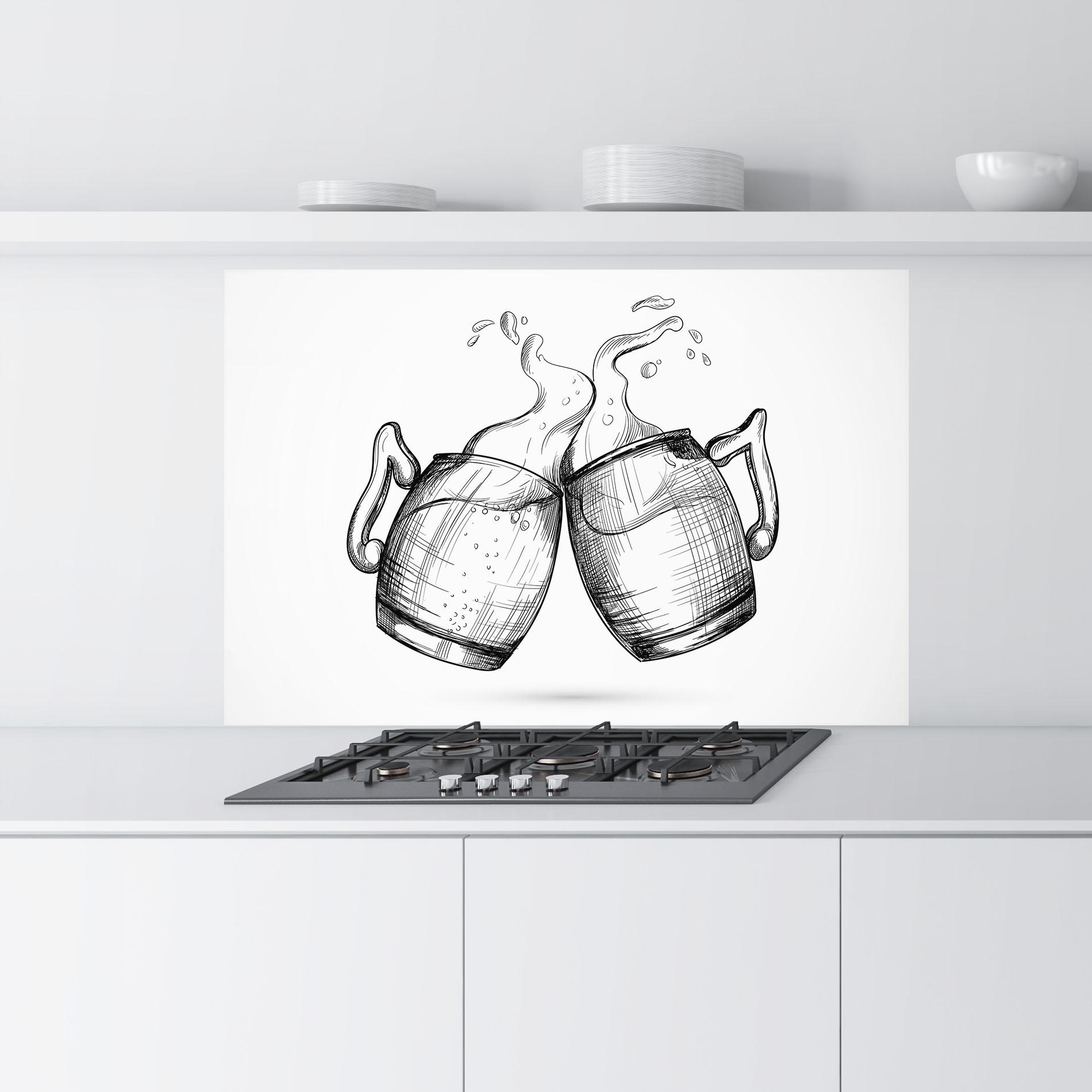 Стъклен панел за кухня Beer Clash mockup 9