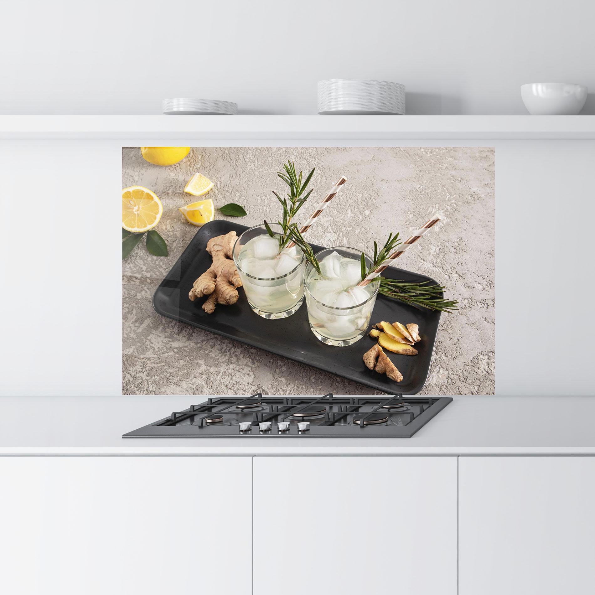 Стъклен панел за кухня Ginger Lemonade Drink mockup 9