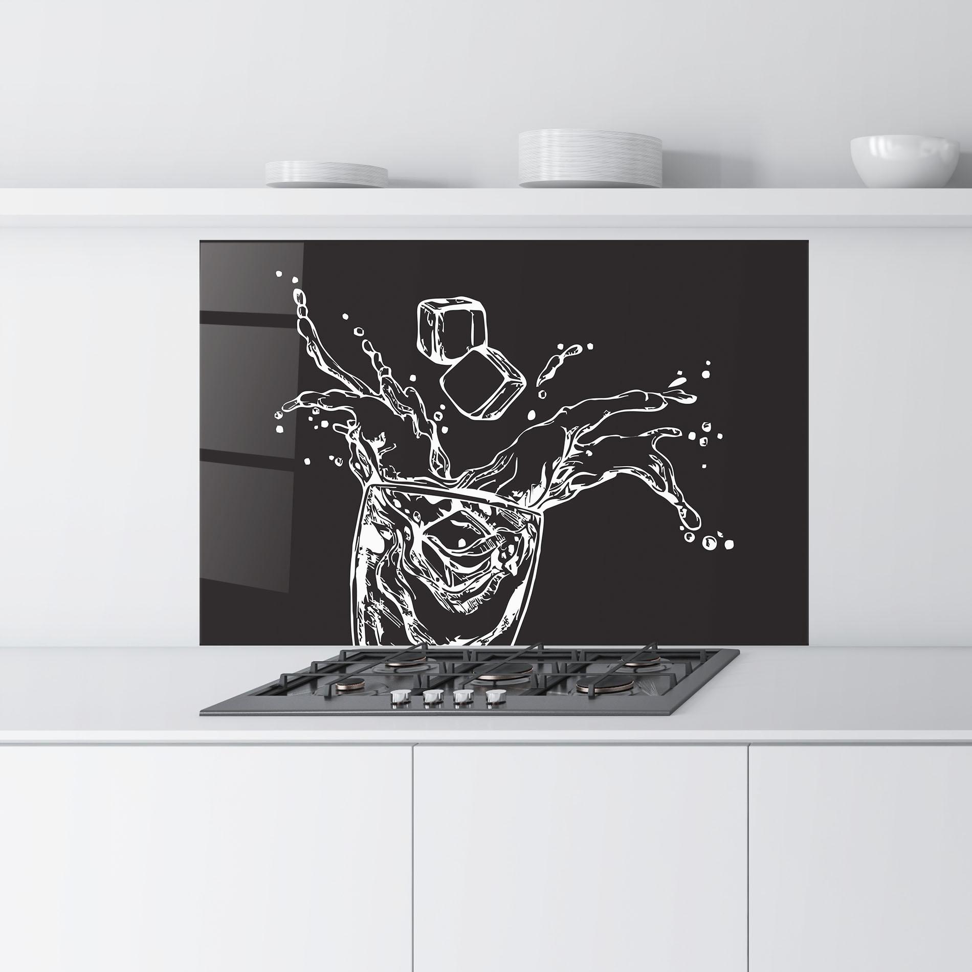 Стъклен панел за кухня Ice Splash Drink mockup 9