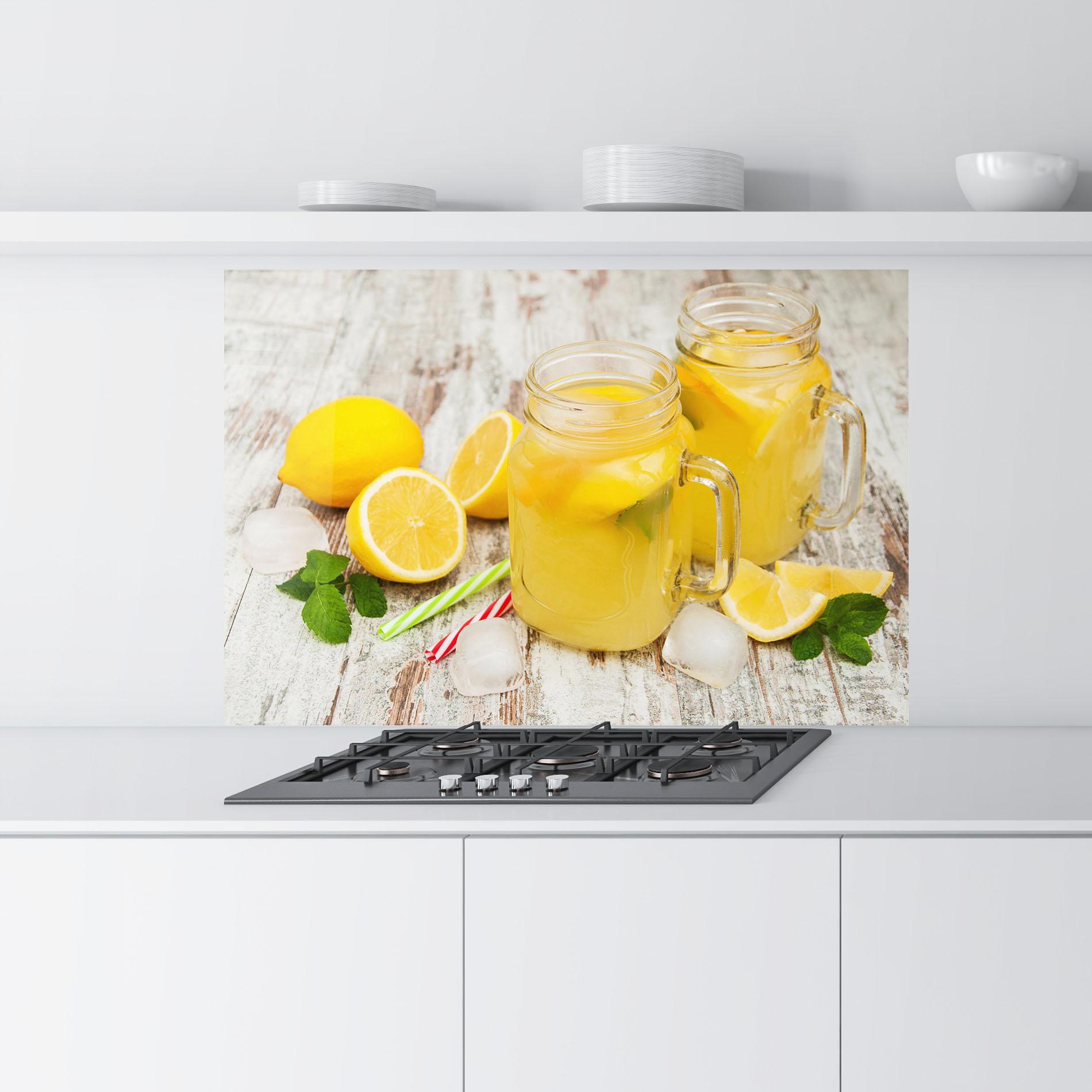 Стъклен панел за кухня Jars With Lemonade mockup 9