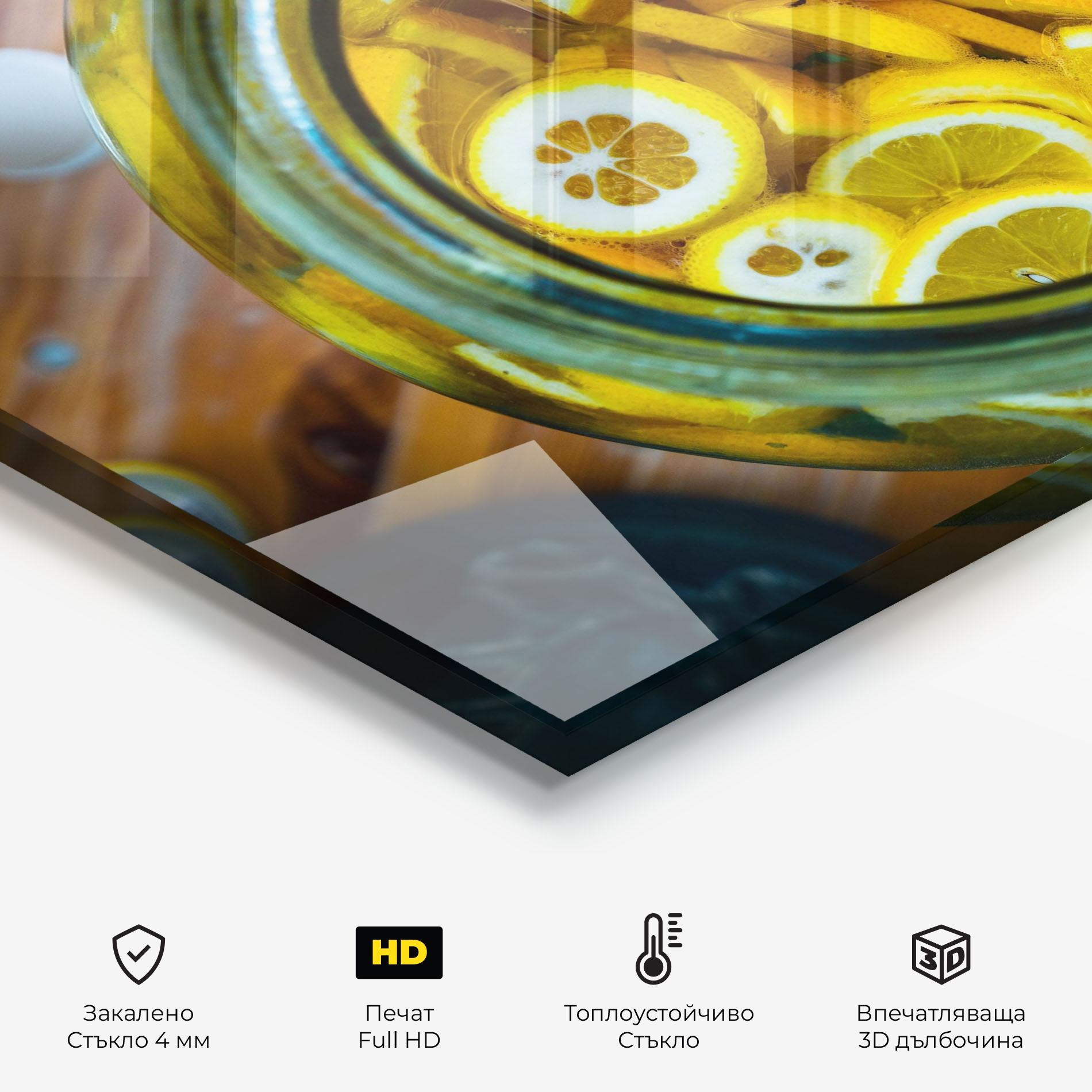 Стъклен панел за кухня Big Limonade mockup 2