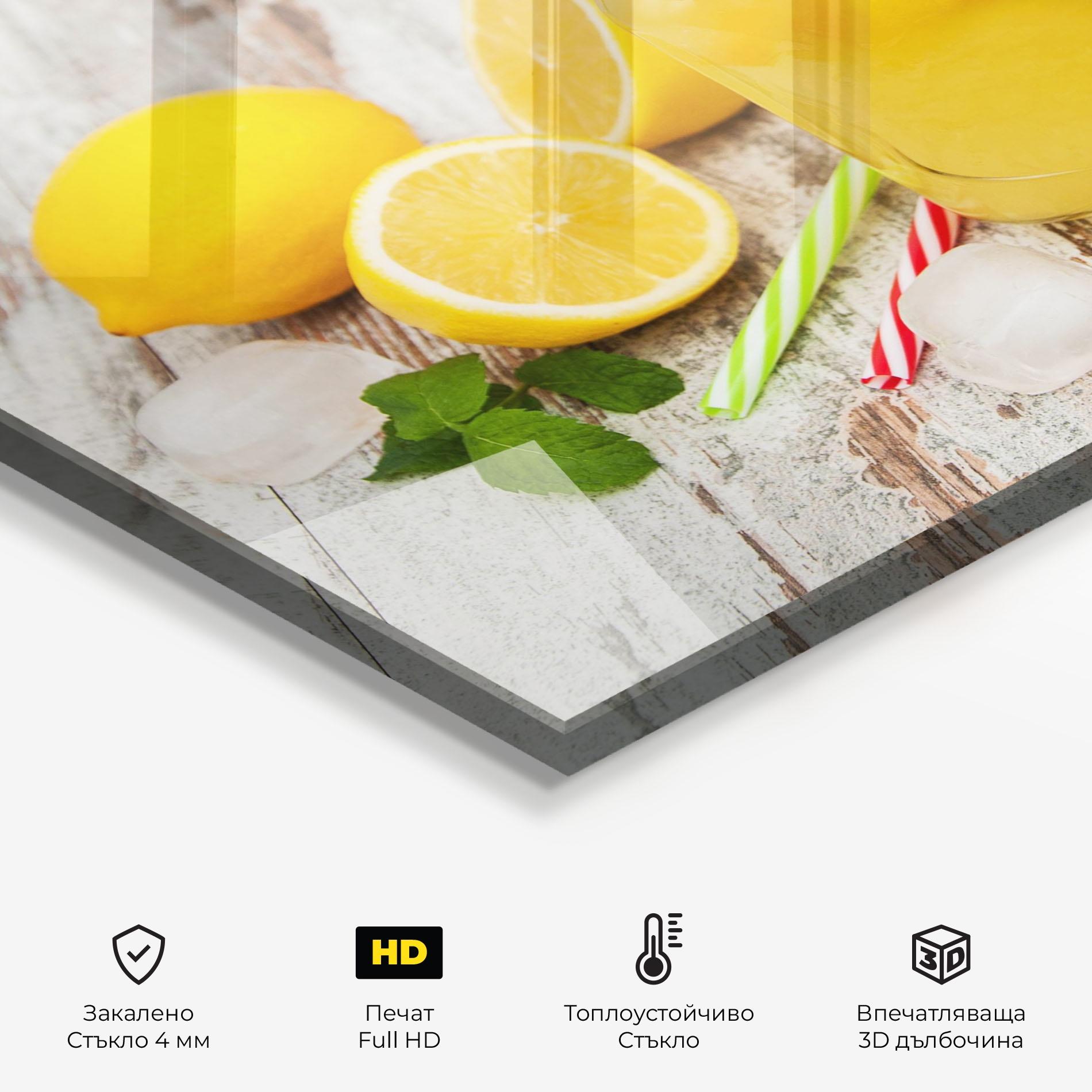 Стъклен панел за кухня Jars With Lemonade mockup 2