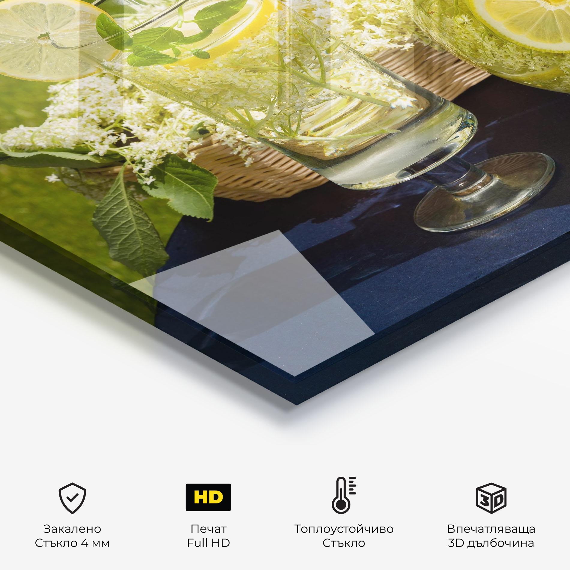 Стъклен панел за кухня Lemonade Outside mockup 2