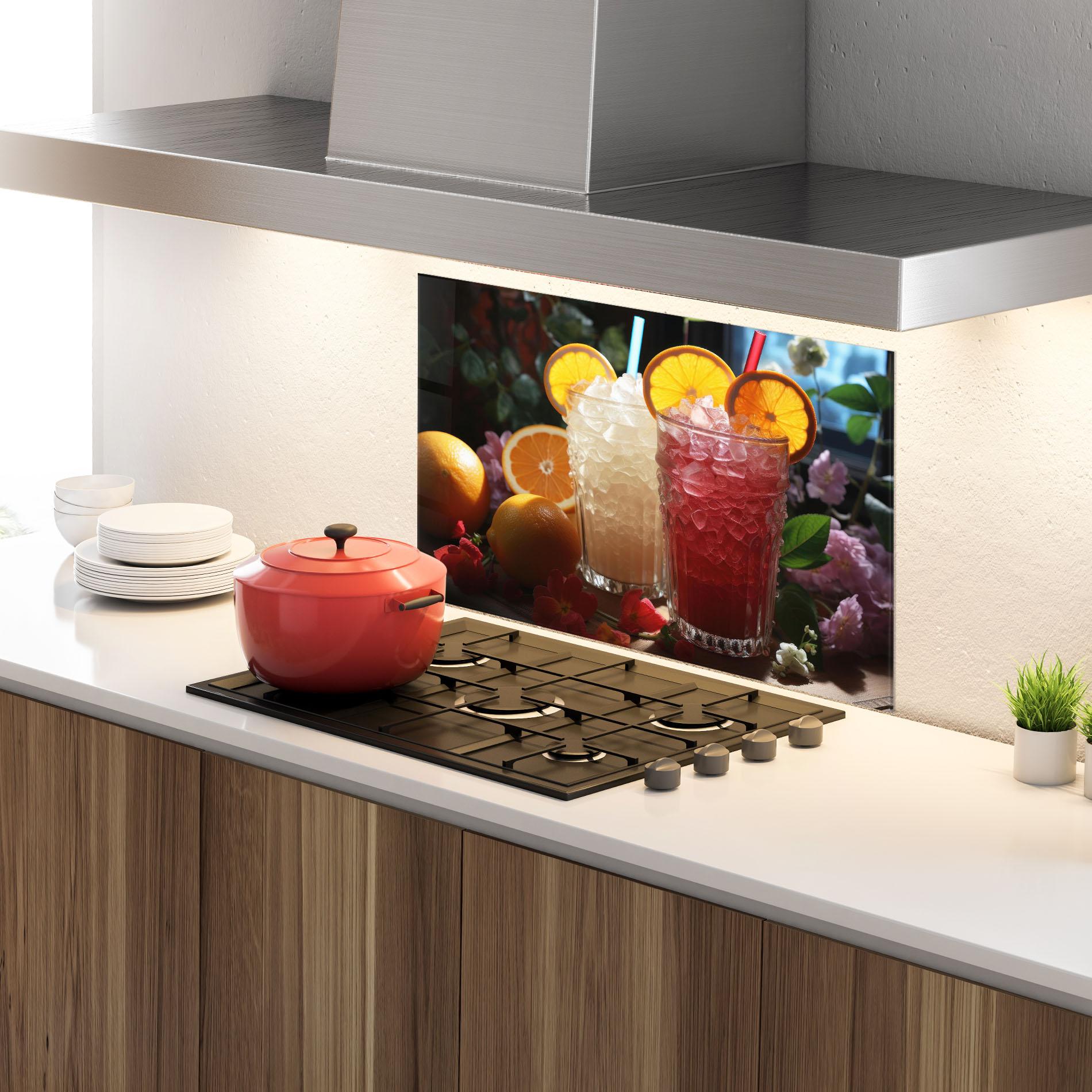 Стъклен панел за кухня Citrus Smoothie Drink mockup 4