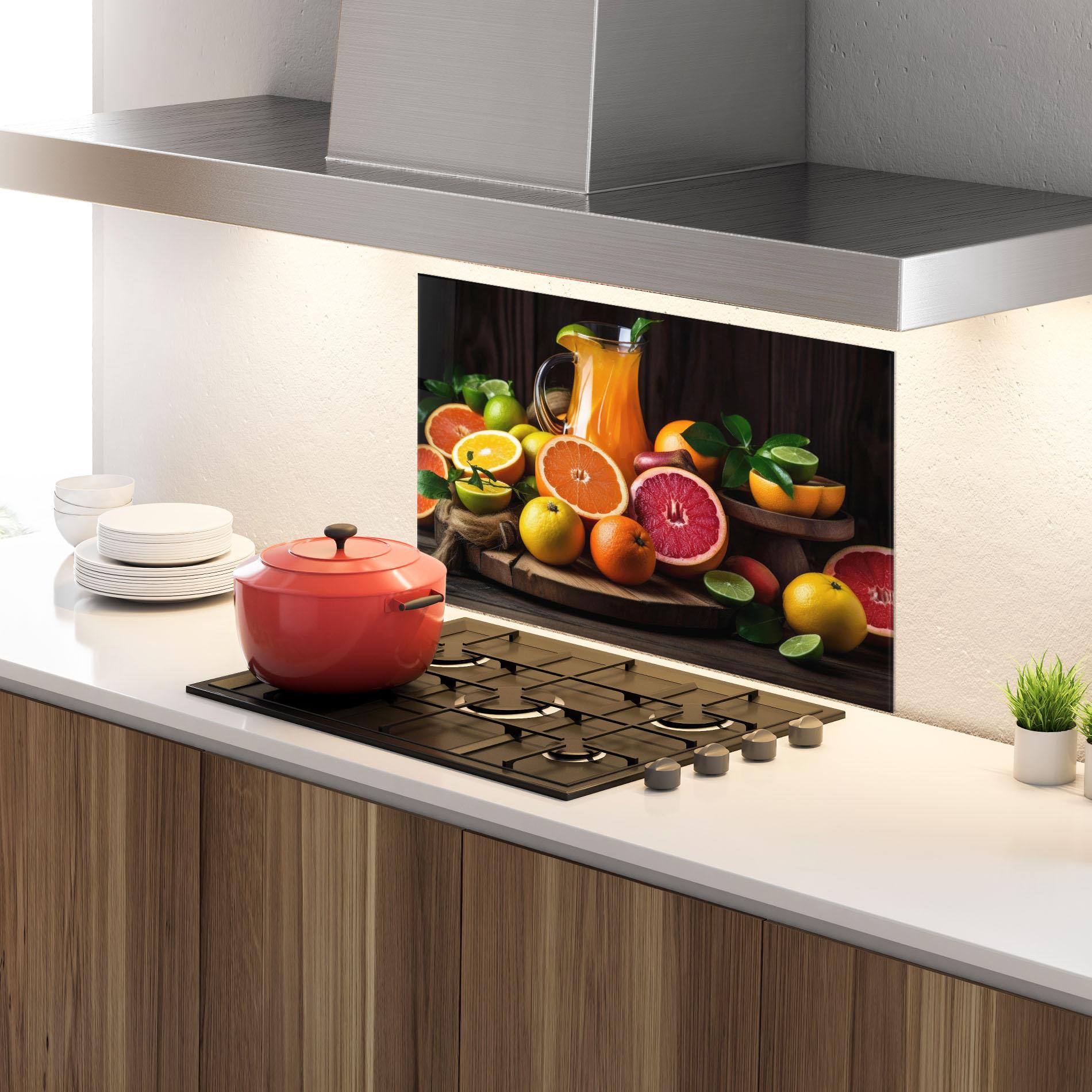 Стъклен панел за кухня Glass Of Orange Juice mockup 4