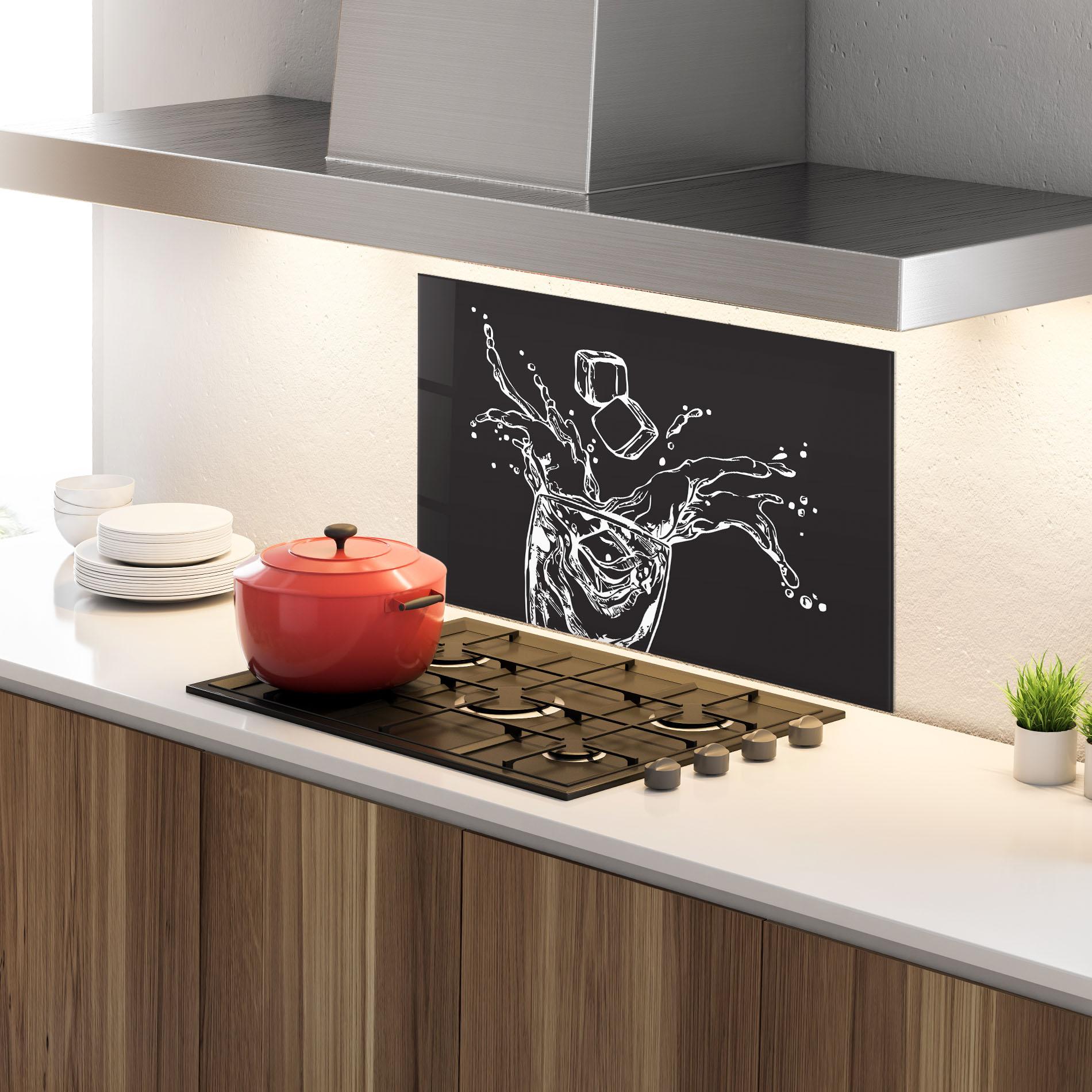 Стъклен панел за кухня Ice Splash Drink mockup 4