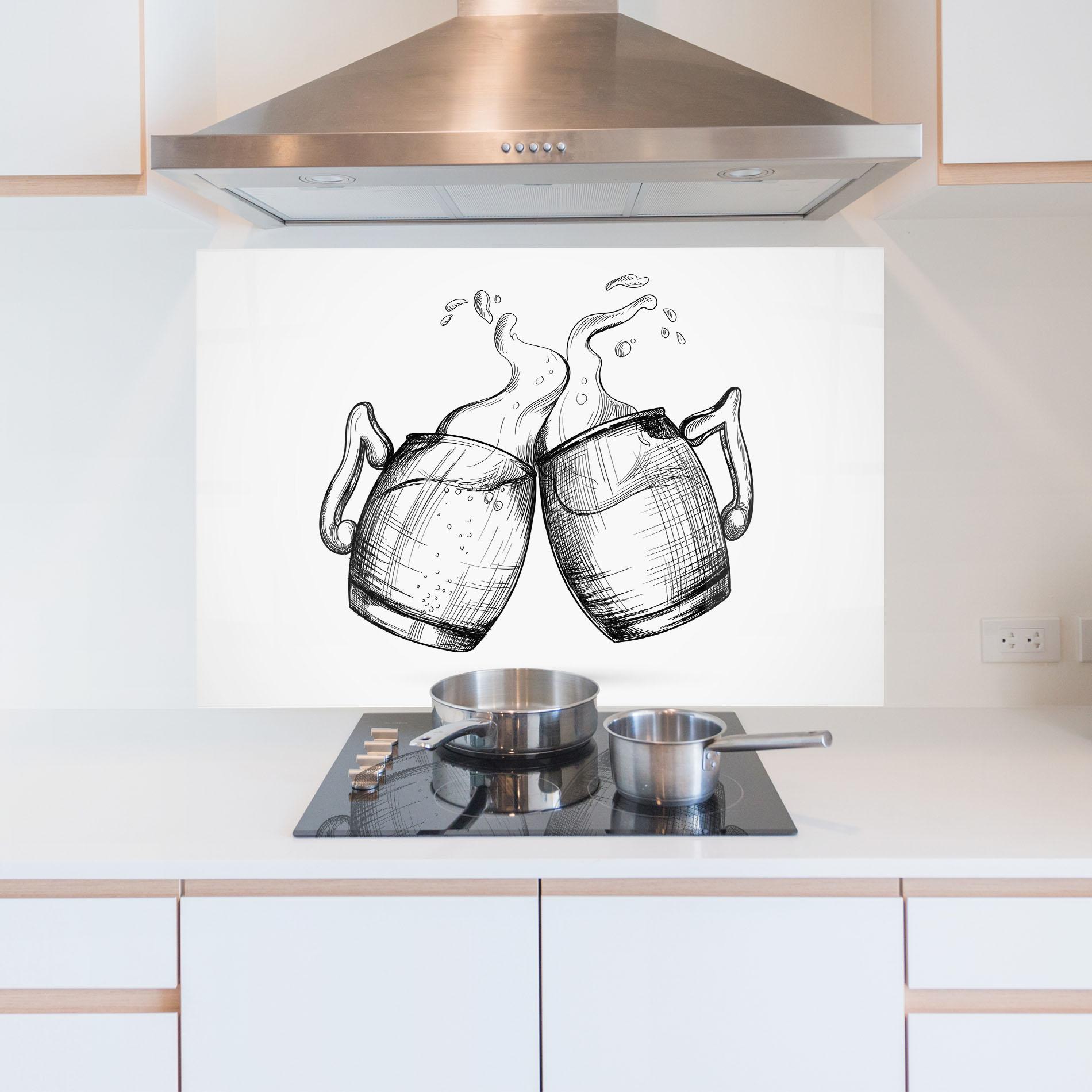 Стъклен панел за кухня Beer Clash mockup 5