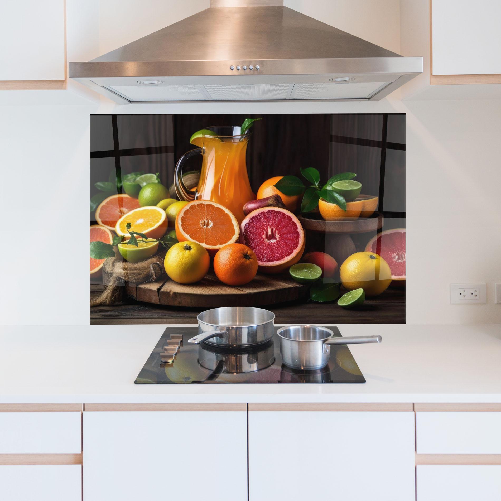 Стъклен панел за кухня Glass Of Orange Juice mockup 5
