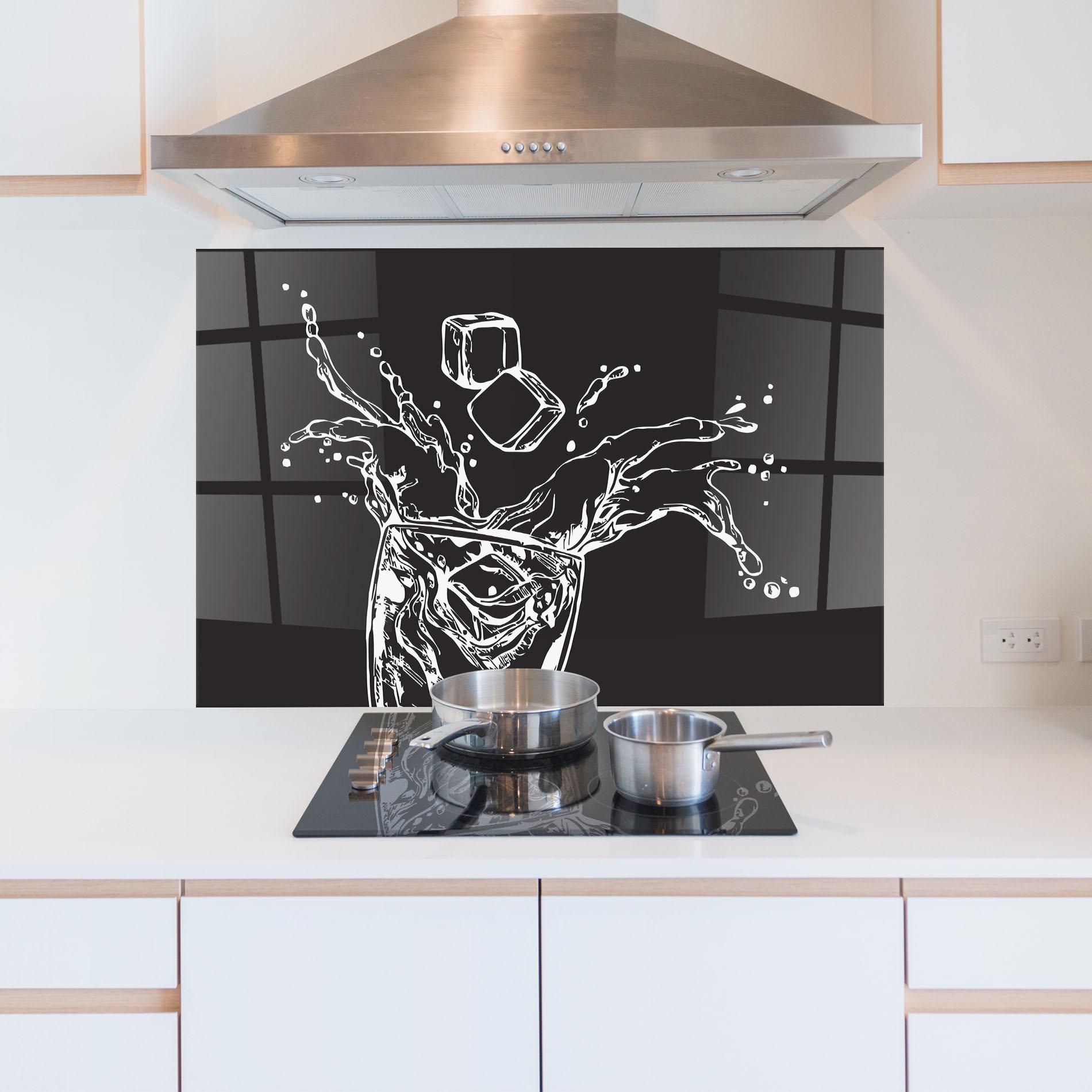 Стъклен панел за кухня Ice Splash Drink mockup 5