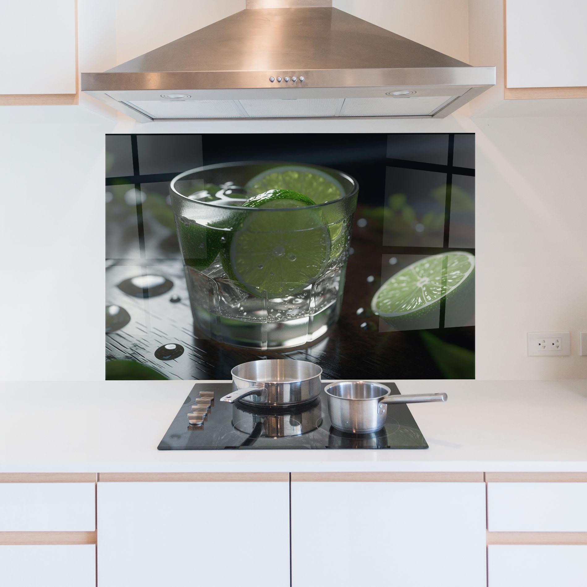 Стъклен панел за кухня Mojito Cocktail mockup 5