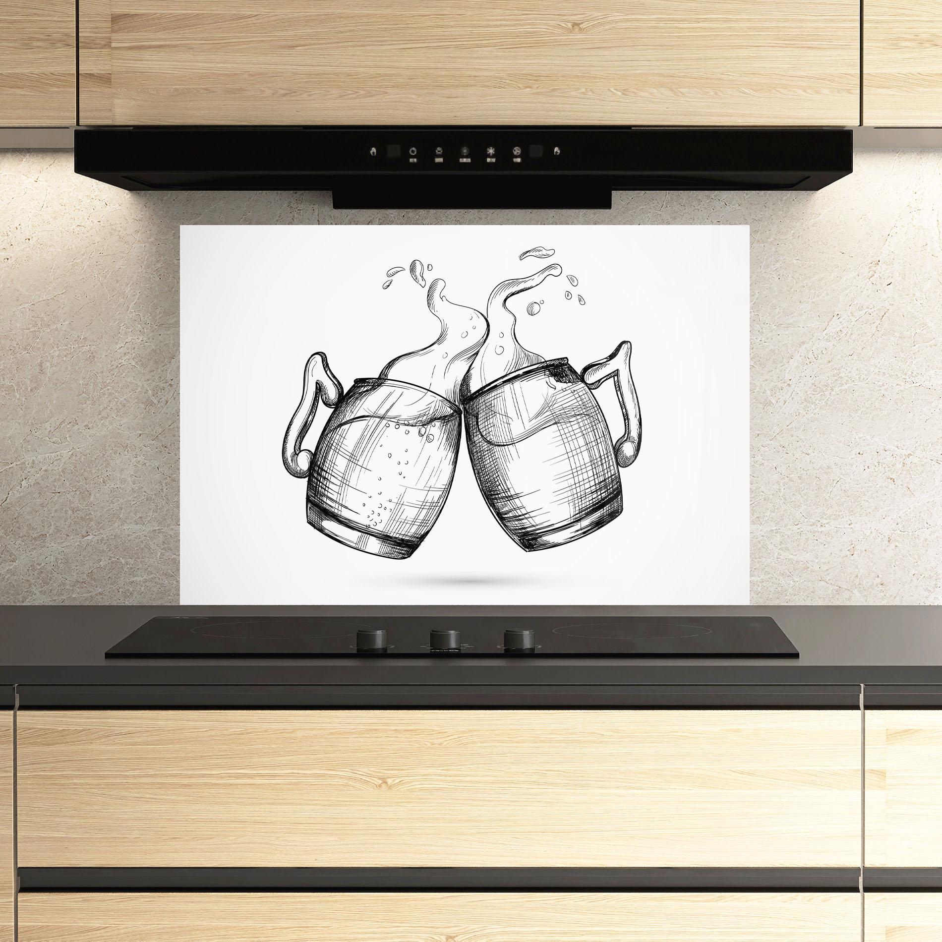 Стъклен панел за кухня Beer Clash mockup 3