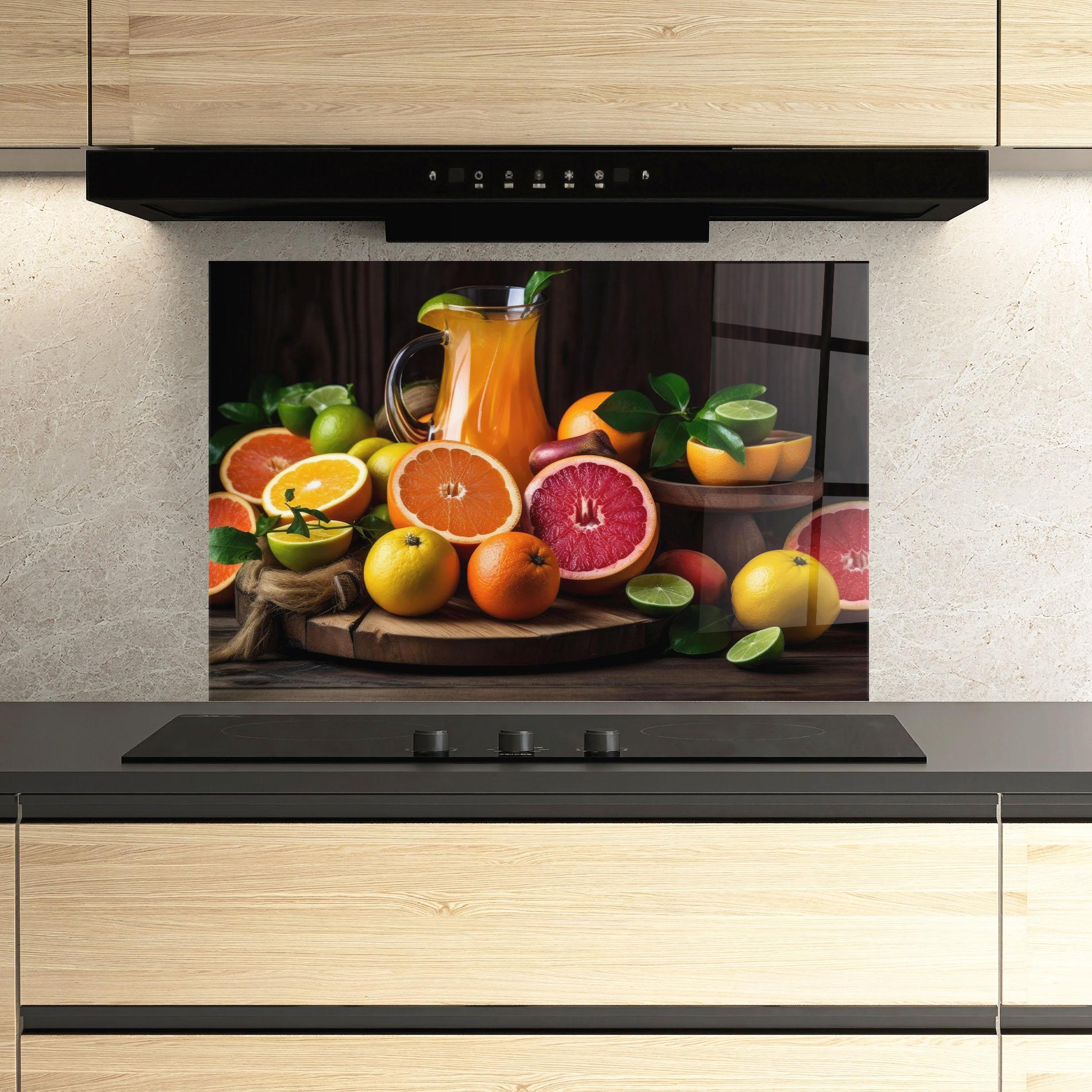 Стъклен панел за кухня Glass Of Orange Juice mockup 3