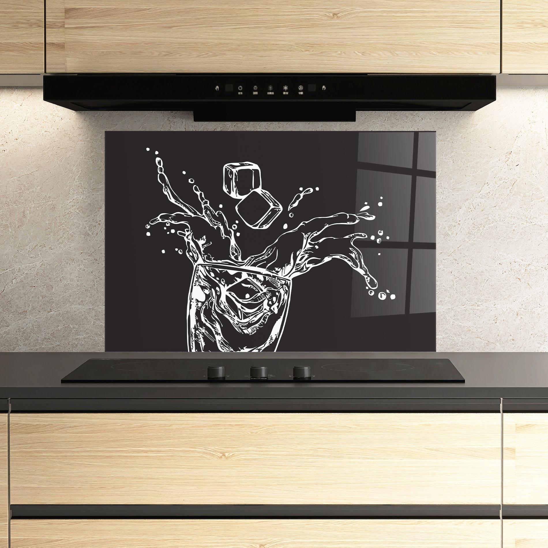 Стъклен панел за кухня Ice Splash Drink mockup 3