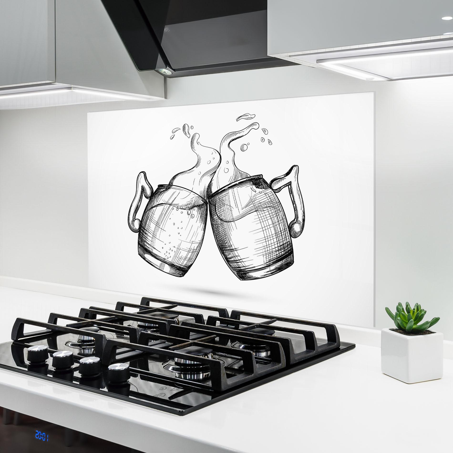 Стъклен панел за кухня Beer Clash mockup 6