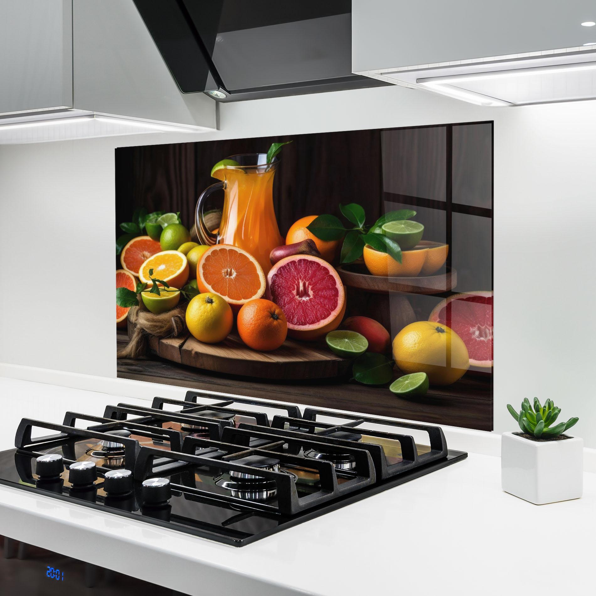 Стъклен панел за кухня Glass Of Orange Juice mockup 6
